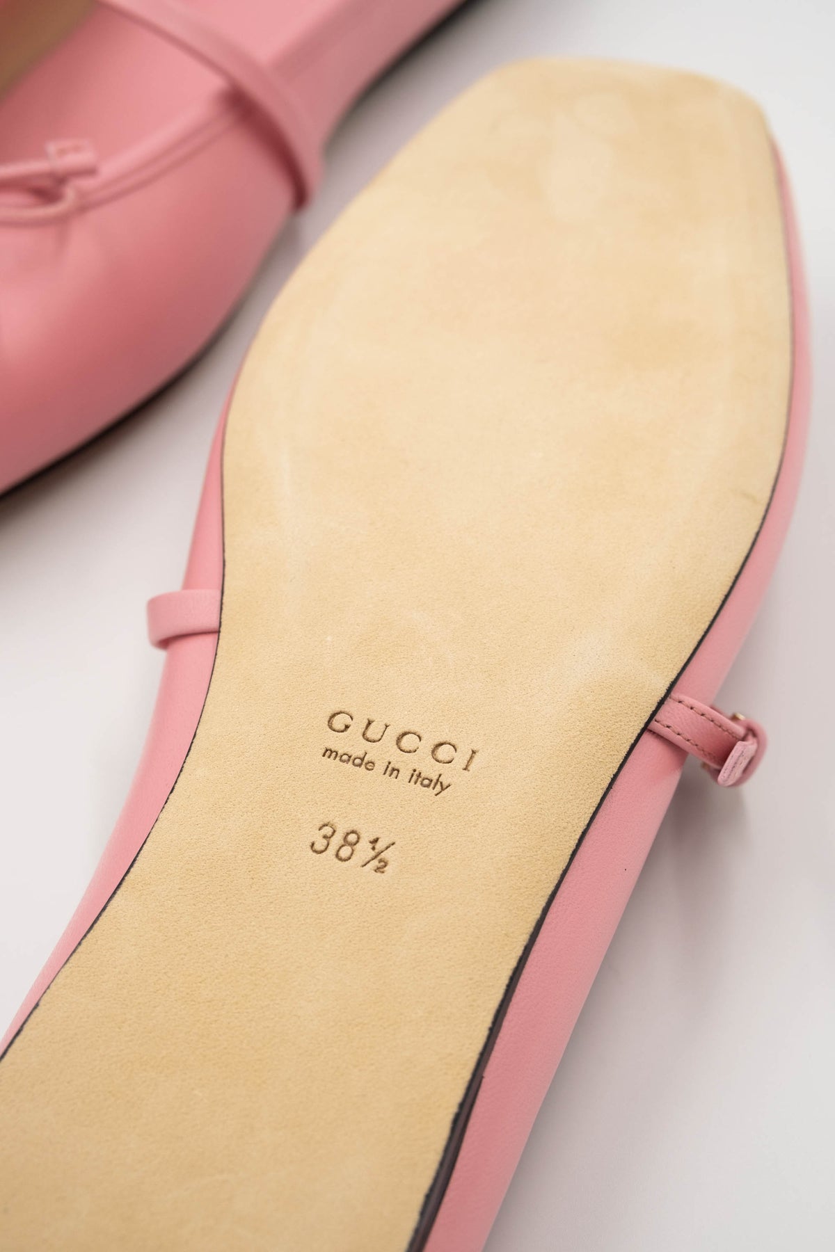 Gucci Pink Horsebit Ballet Slides Size 38.5