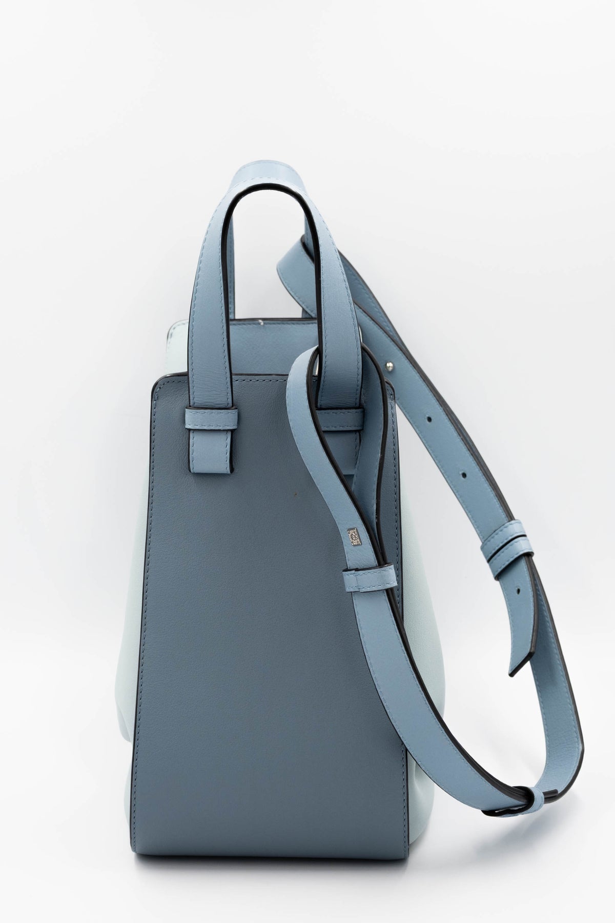 Loewe Light Blue Color Block Leather Hammock Purse 2017