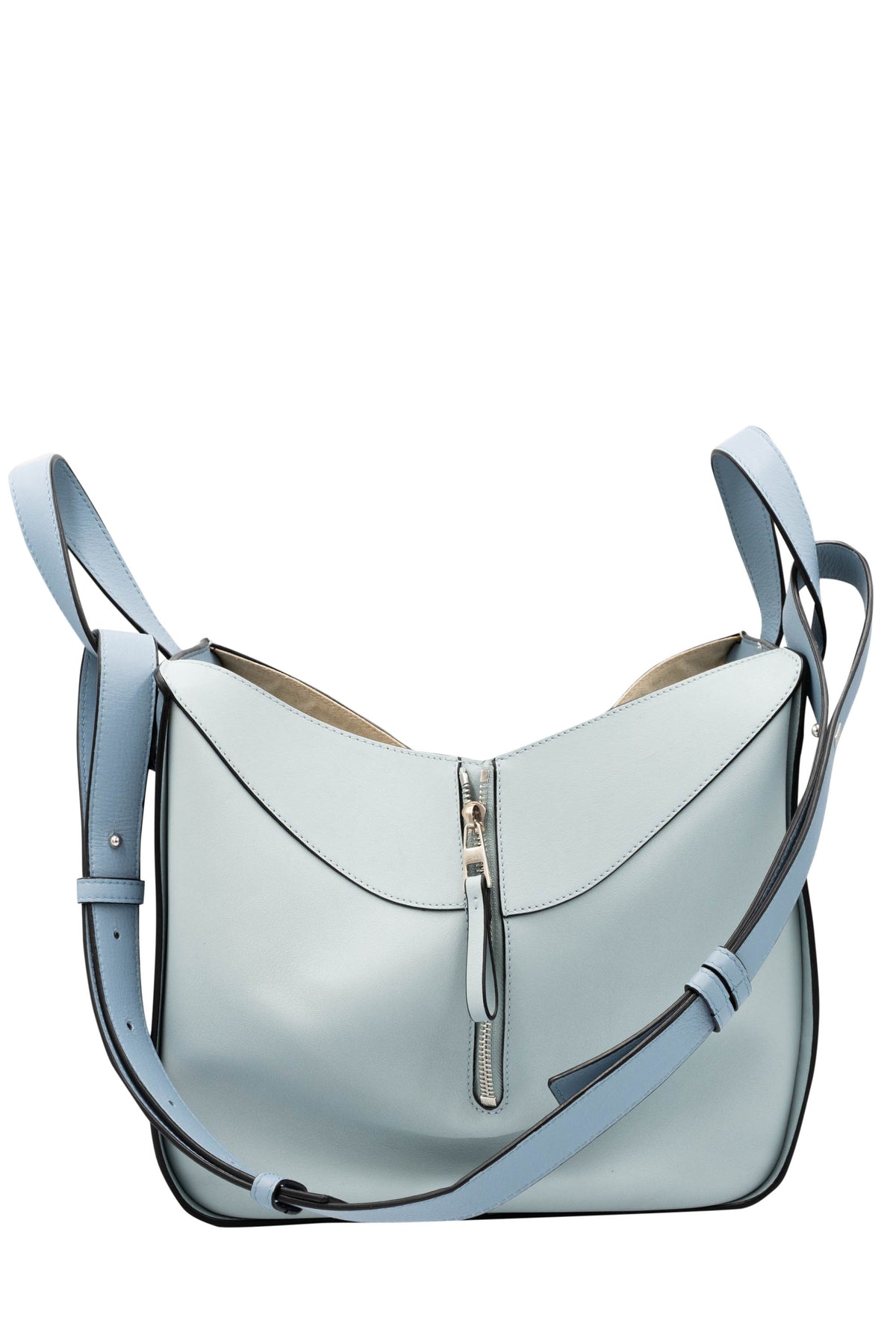 Loewe Light Blue Color Block Leather Hammock Purse 2017