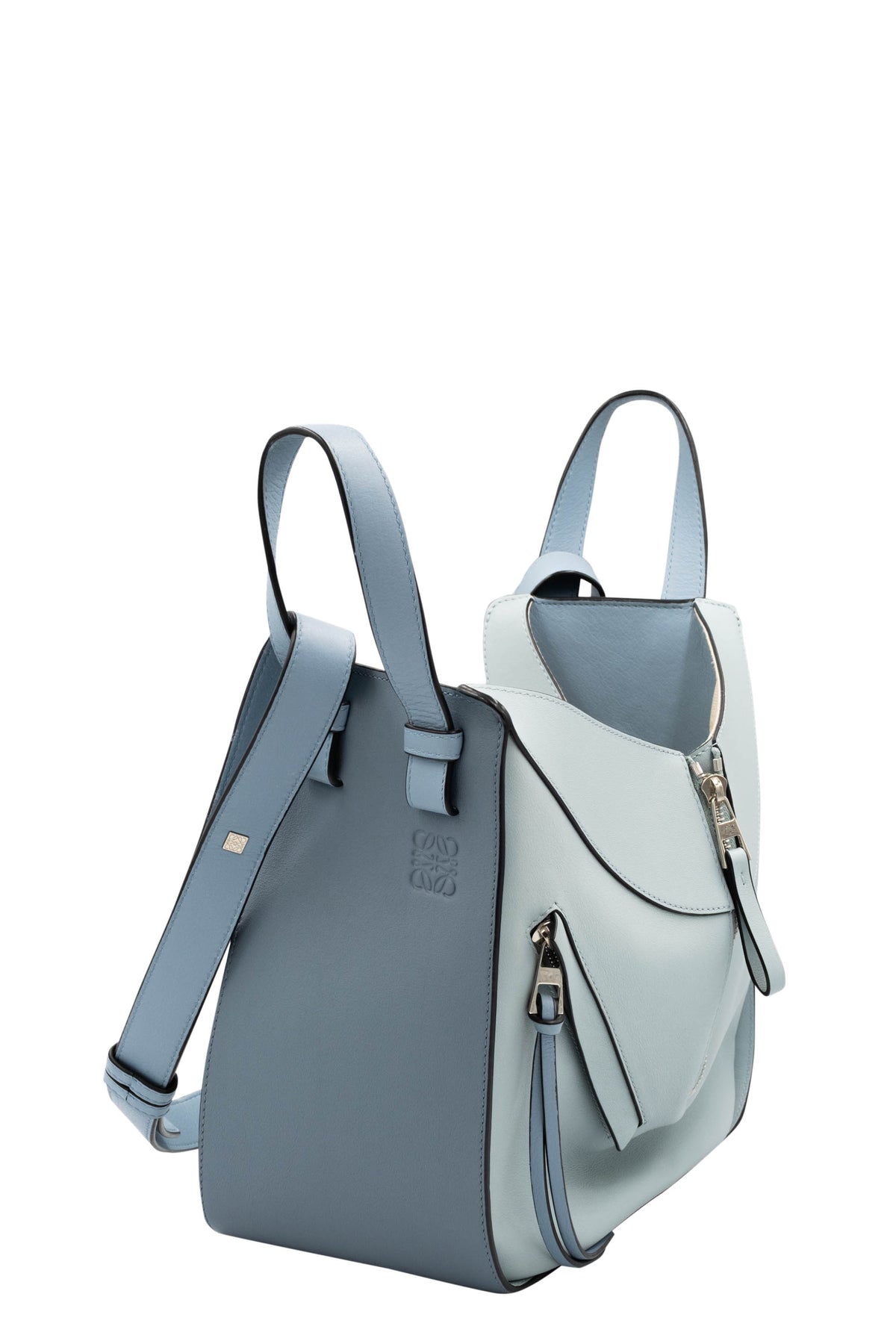 Loewe Light Blue Color Block Leather Hammock Purse 2017