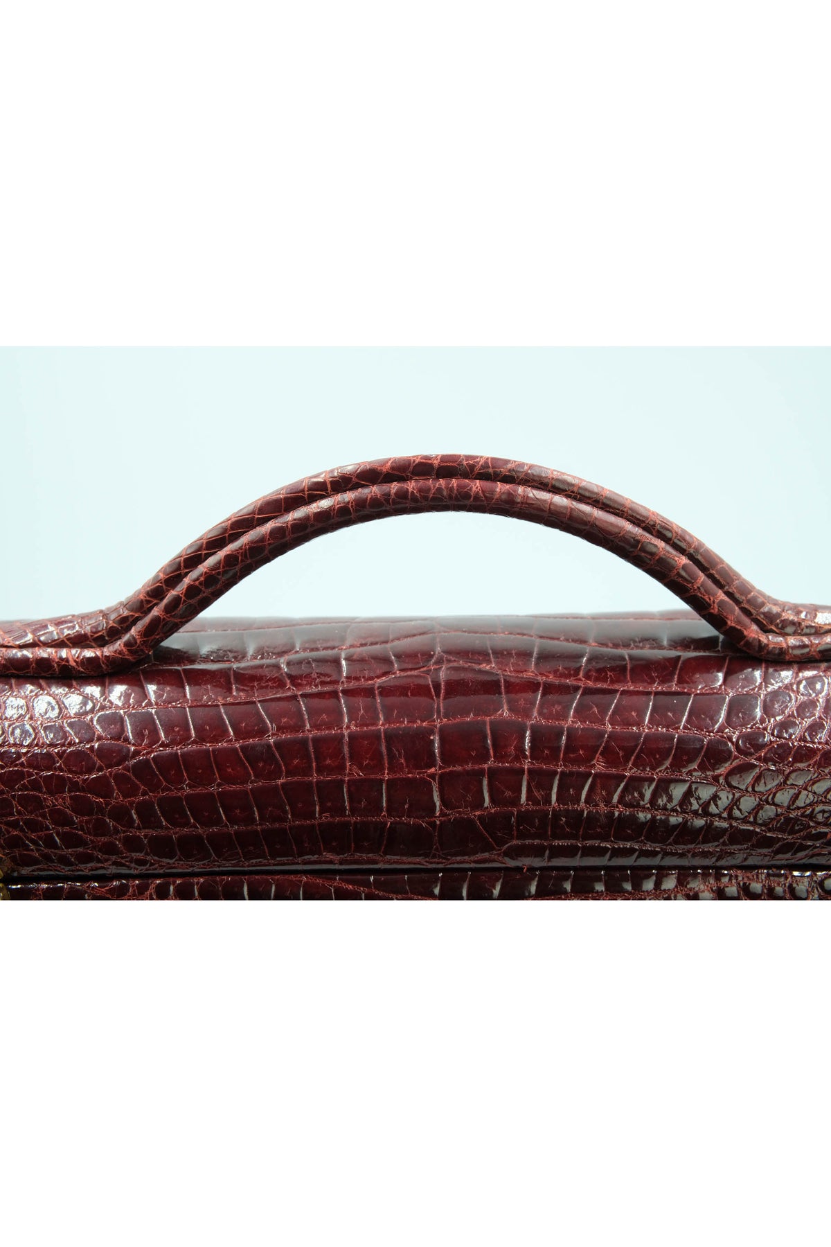 Battaglia Vintage Maroon Crocodile Jewelry Travel Case 1940&#39;s-60&#39;s