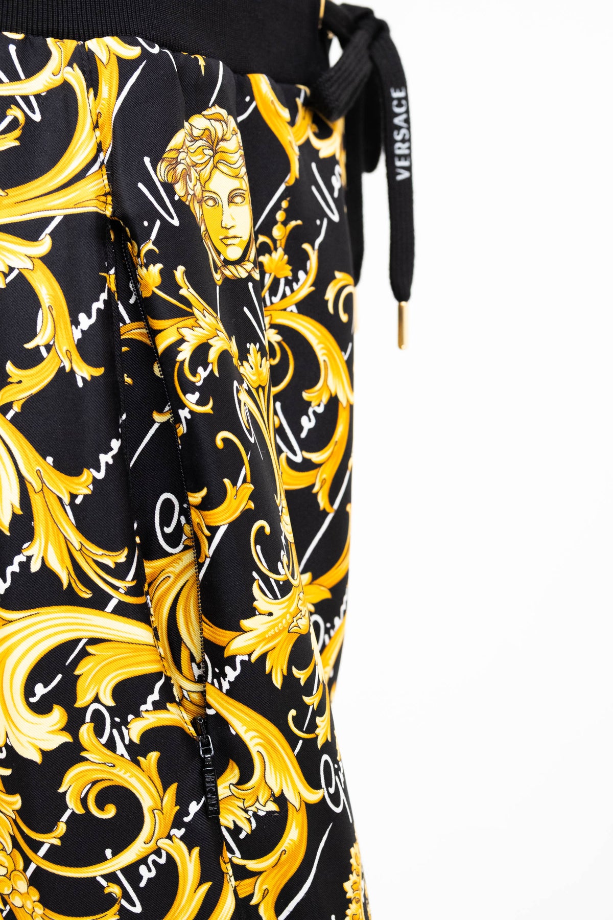 Versace Black Silk Archive Medusa Print Jogger Pants Size 38/2
