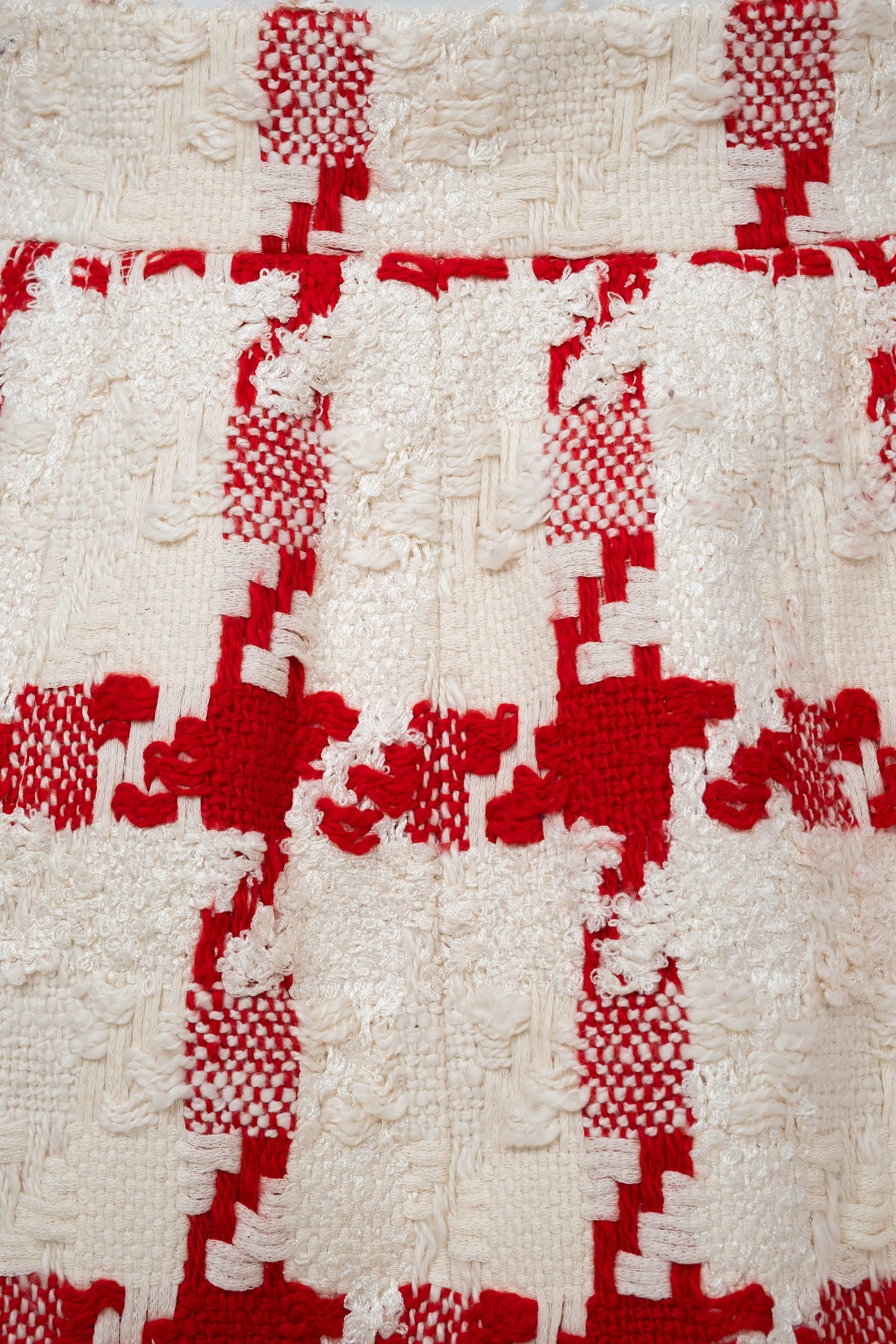 Alexander McQueen Red White Houndstooth Tweed Skirt With Enamel Buttons Size 40/4