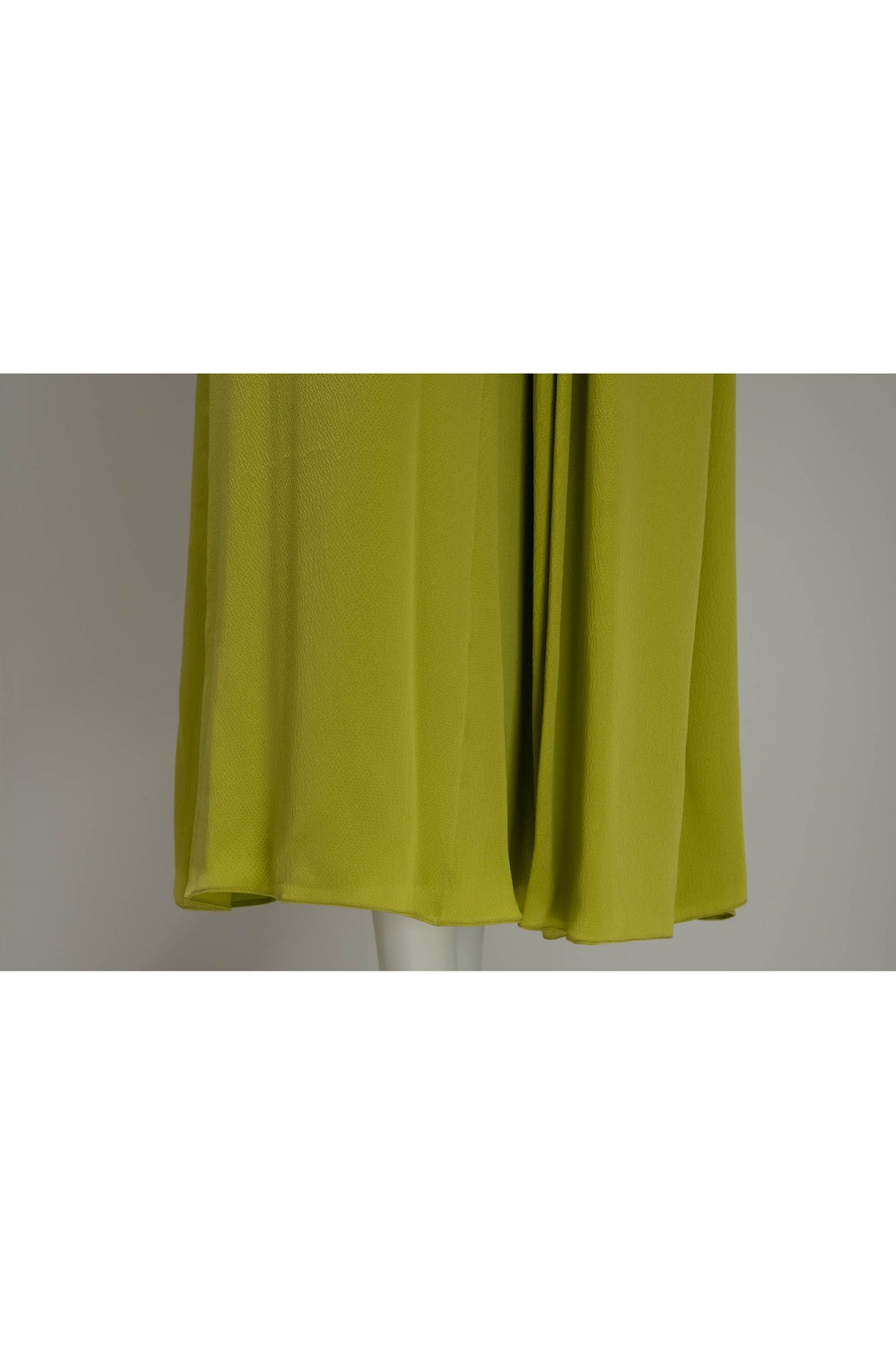 Christian Dior Galliano Chartreuse Hammered Silk Draped Gown f/w 2007 Size 6