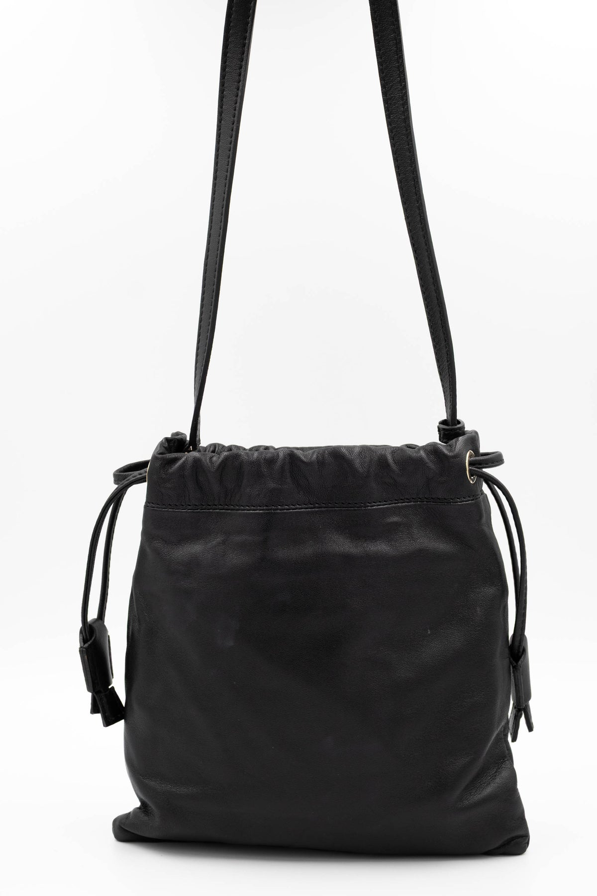 Etro Embroidered Flower Drawstring Crossbody Black Purse