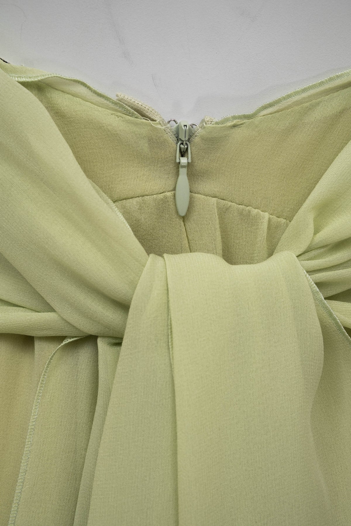 Blumarine Light Green Chiffon Halter Ruffle Maxi Dress Size Small