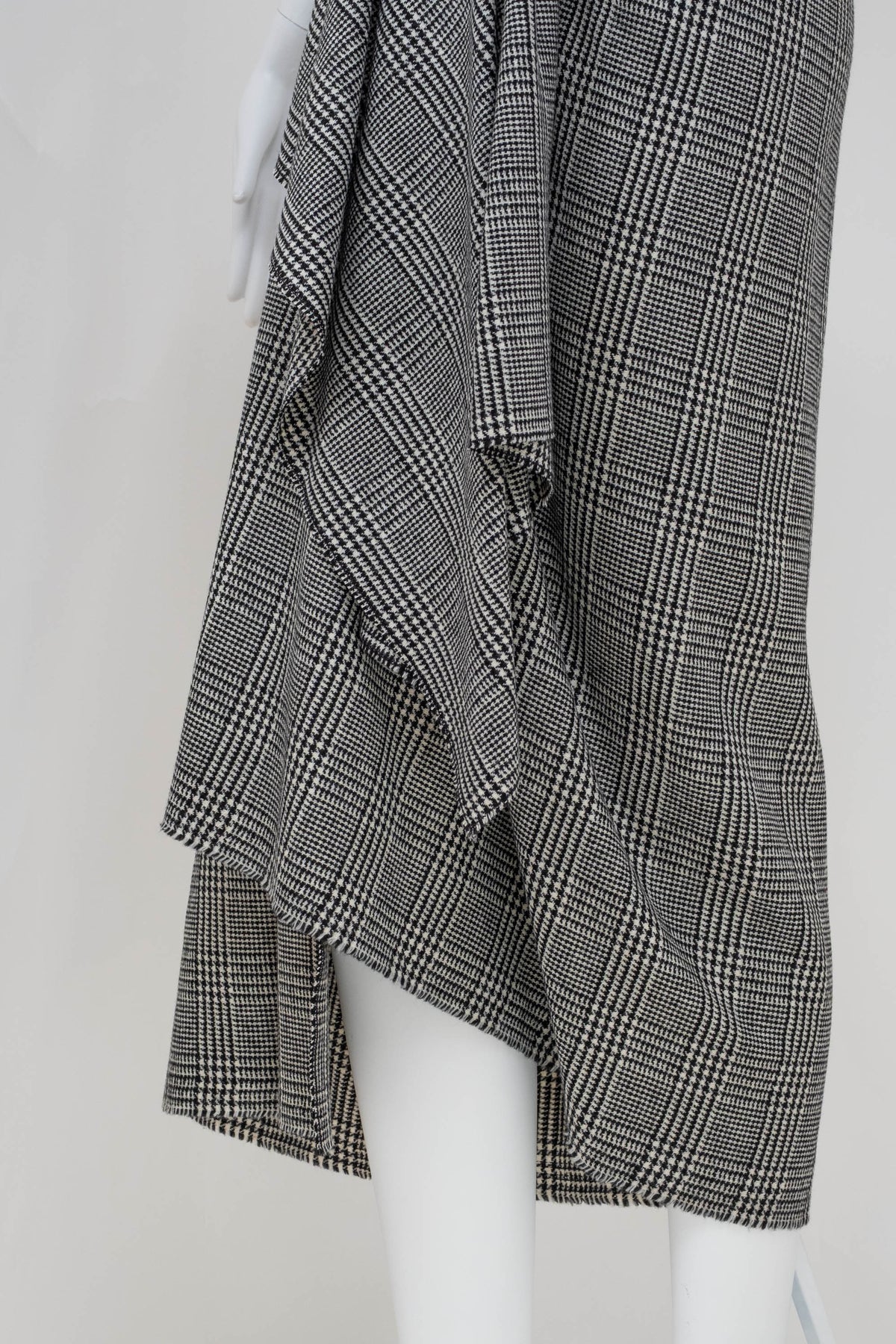 Dolce & Gabbana Black and White Houndstooth Off-Shoulder Dress Size 36