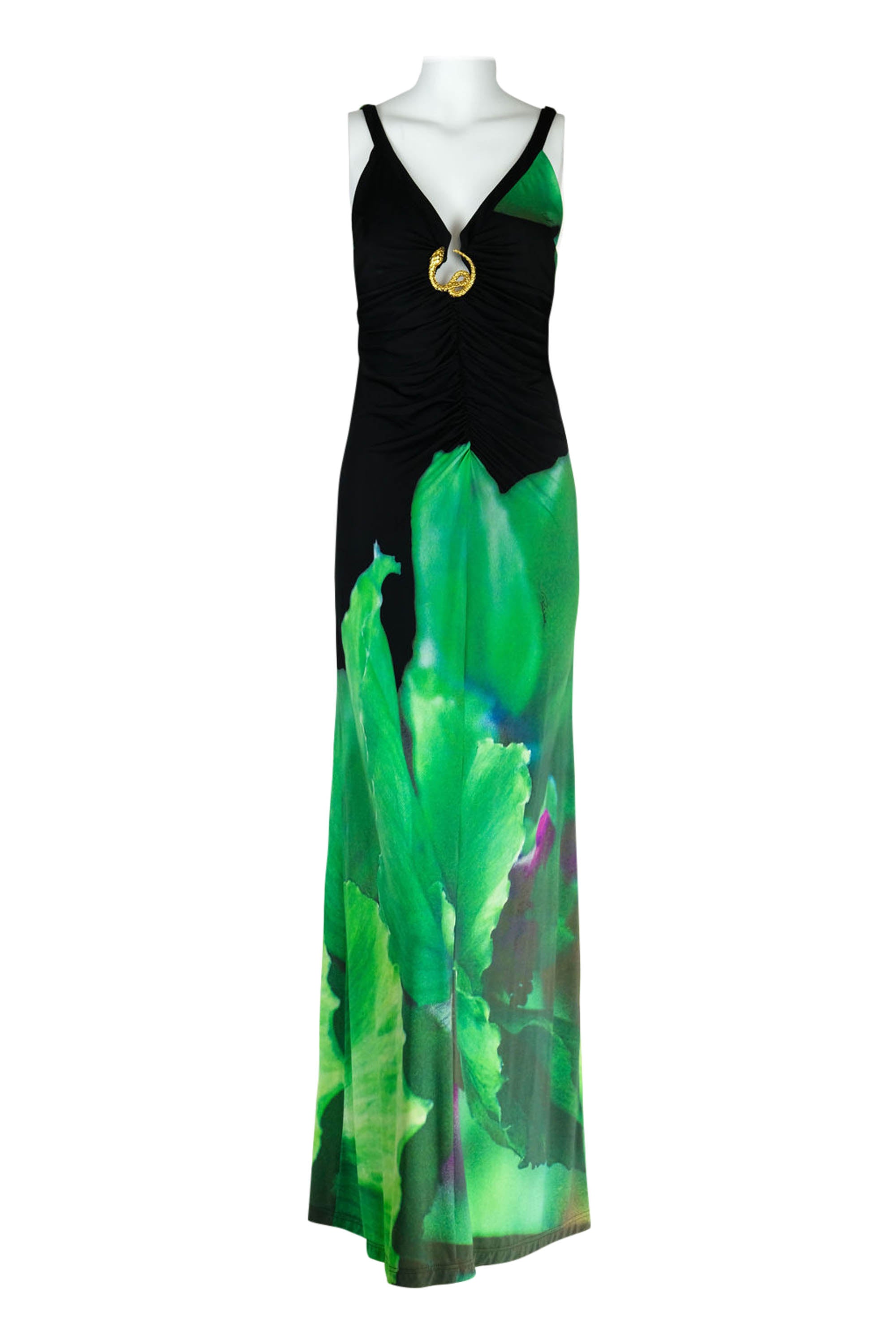 Roberto Cavalli Black and Green Snake Charm Dress Size Medium - Foxy Couture Carmel Roberto Cavalli Black and Green Snake Charm Dress Size Medium - Foxy Couture Carmel