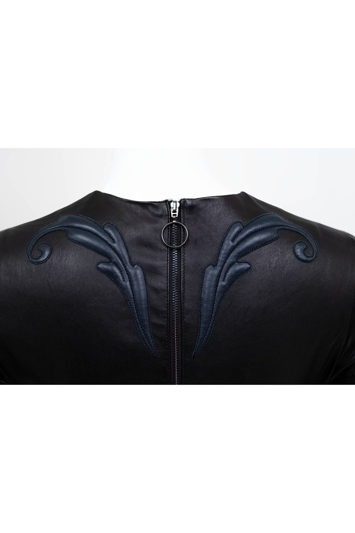 Jitrois Black Long Sleeve Floral Embossed Leather Dress Size 36&nbsp;