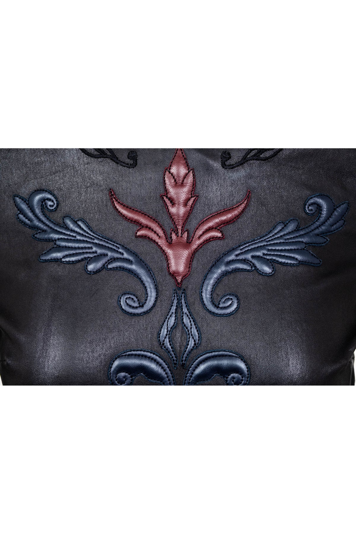 Jitrois Black Long Sleeve Floral Embossed Leather Dress Size 36&nbsp;