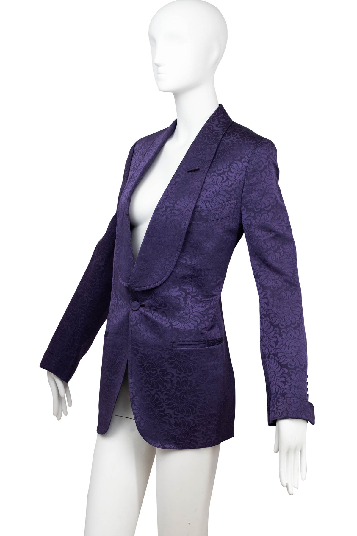 Tom Ford Purple Brocade Smoking Jacket Size 40/6