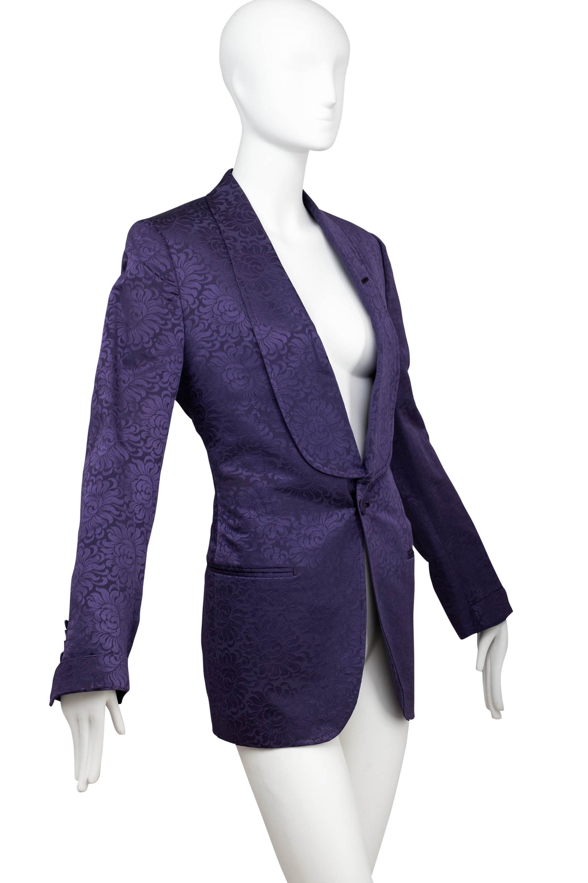 Tom Ford Purple Brocade Smoking Jacket Size 40/6