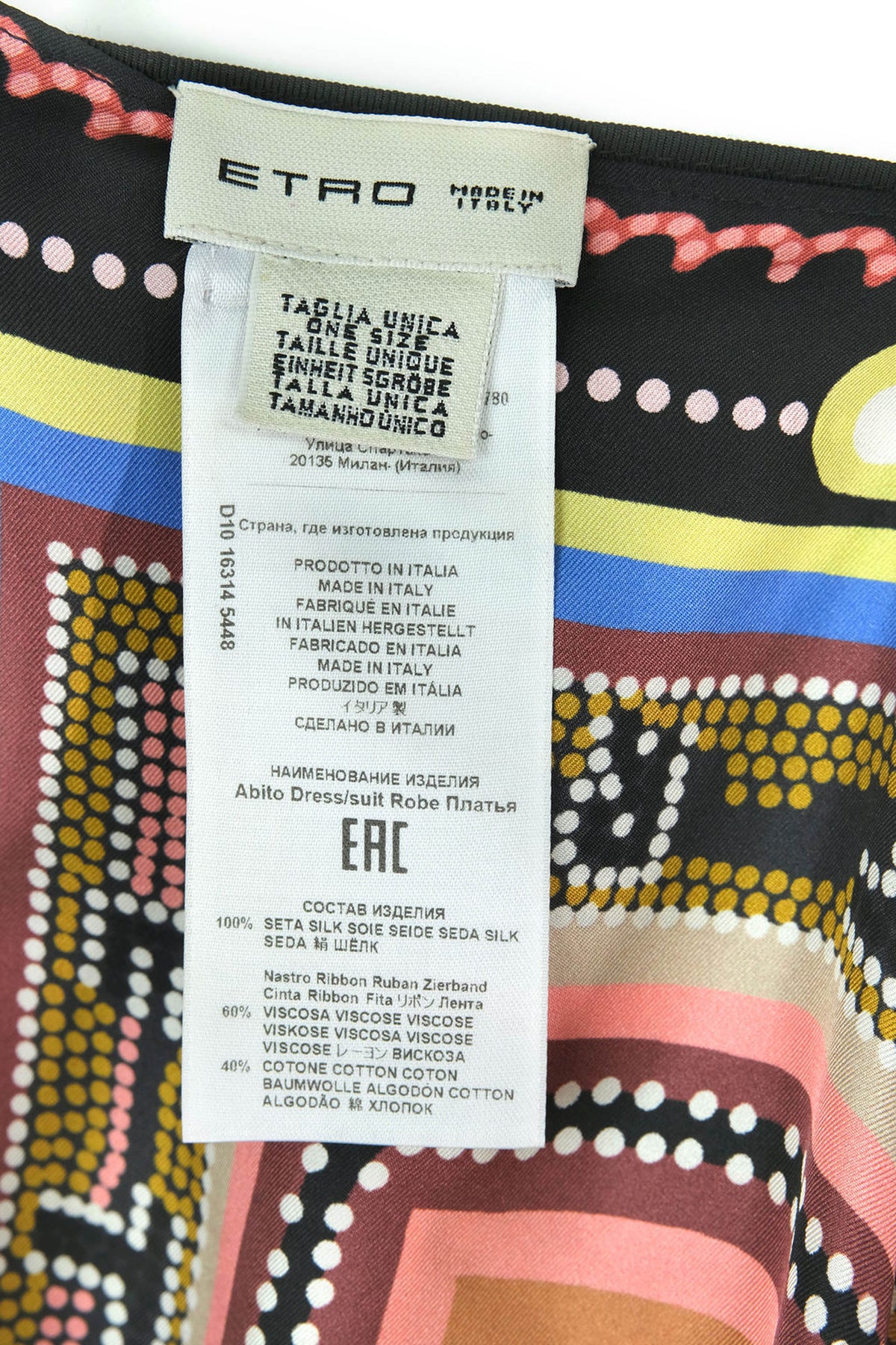 Etro Multi-Color Mixed Print Silk Scarf Dress Size O/S
