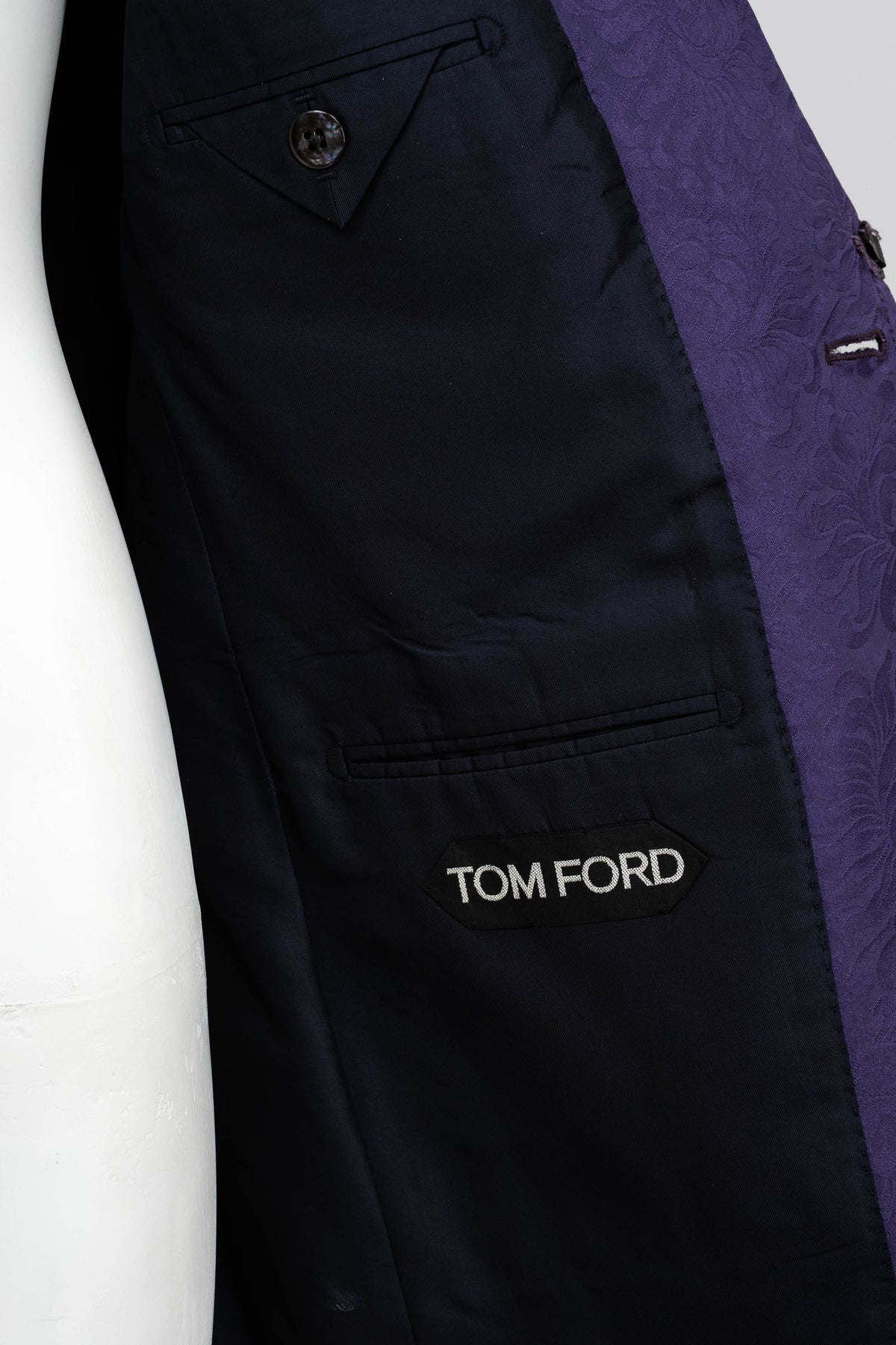 Tom Ford Purple Brocade Smoking Jacket Size 40/6