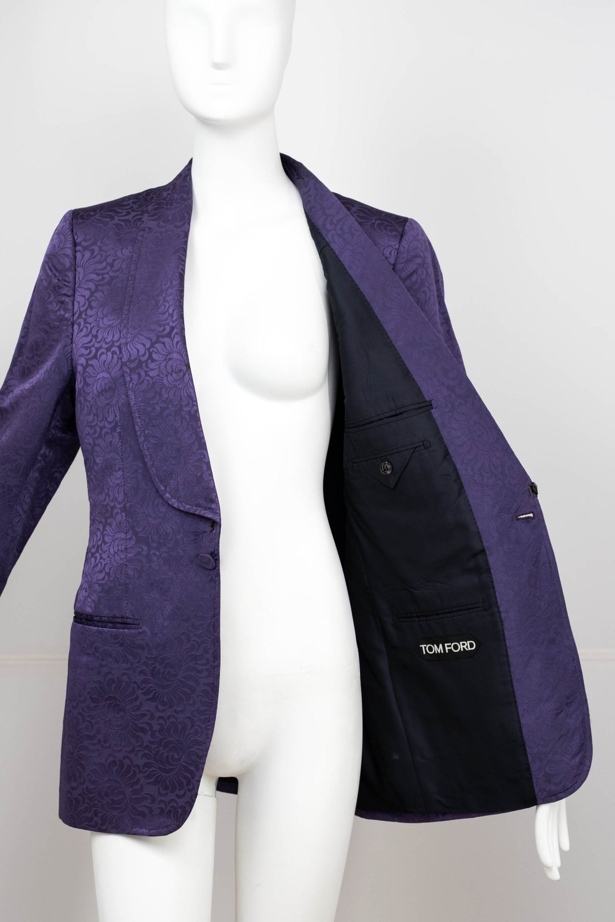 Tom Ford Purple Brocade Smoking Jacket Size 40/6