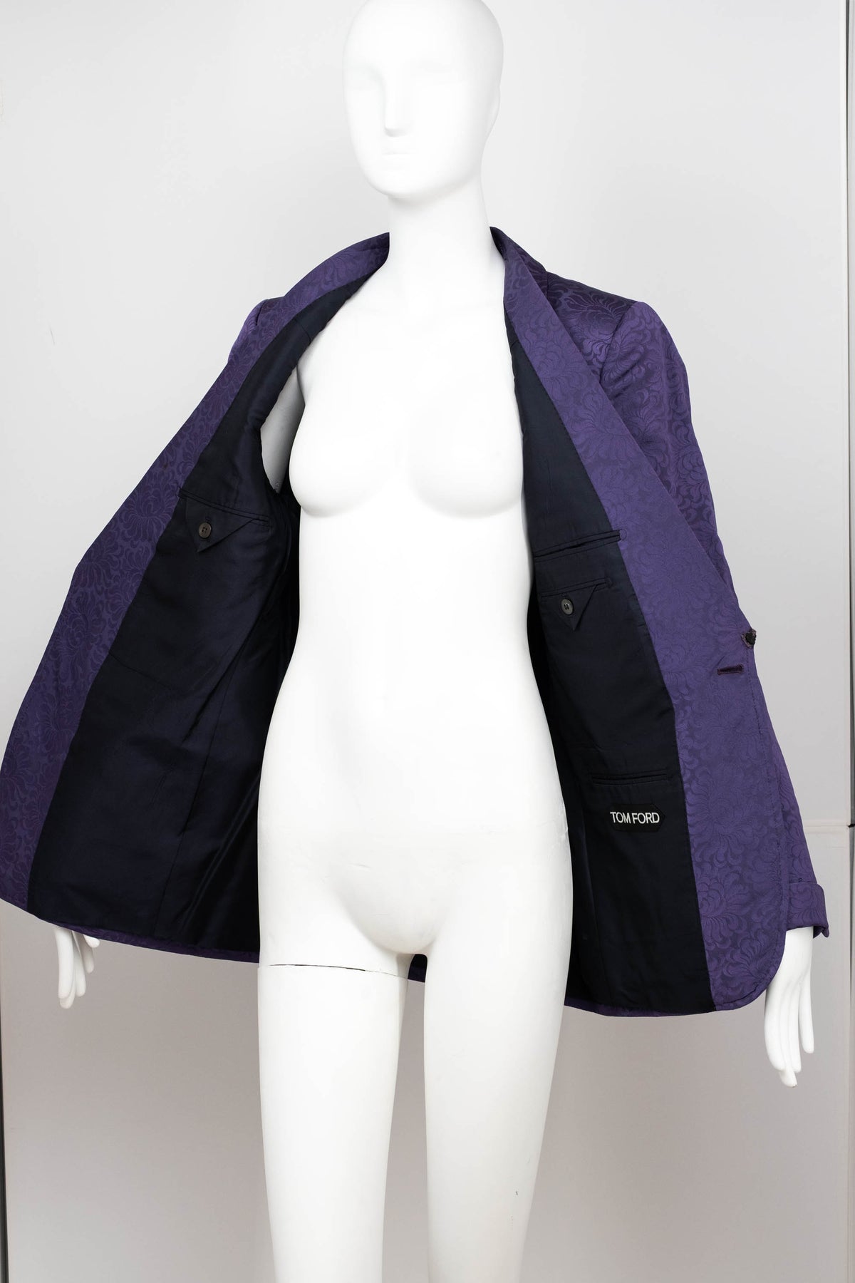 Tom Ford Purple Brocade Smoking Jacket Size 40/6