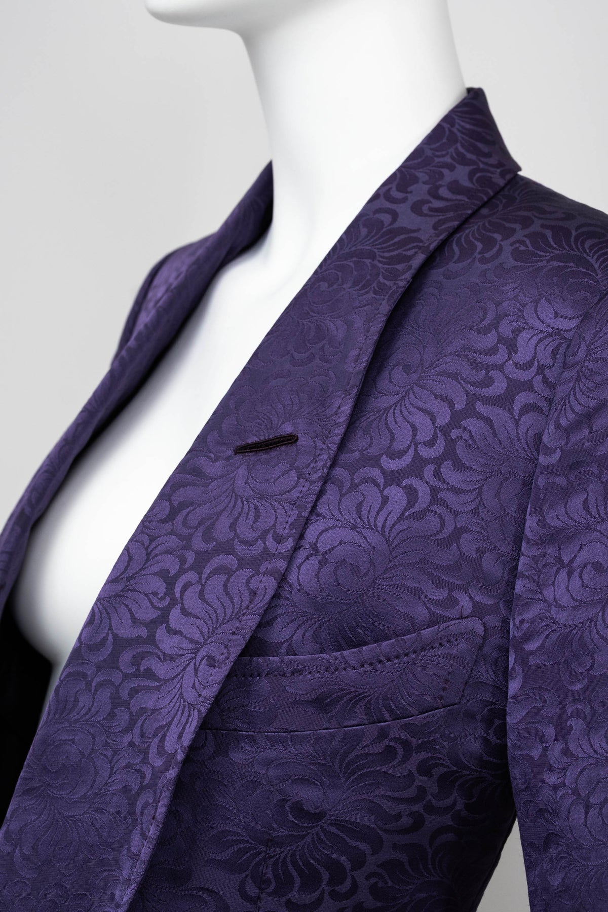 Tom Ford Purple Brocade Smoking Jacket Size 40/6