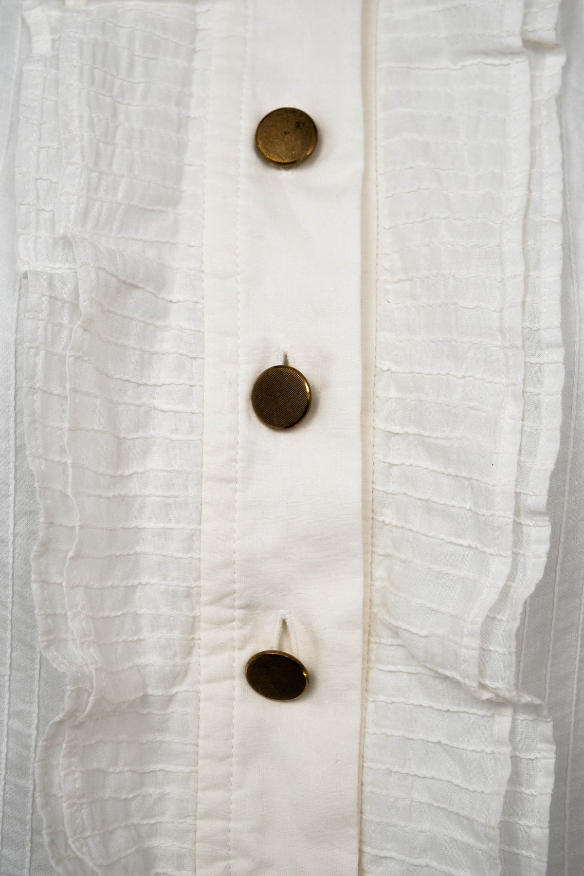 Chloe White Pin Tucked Cotton Poets Blouse Size 10