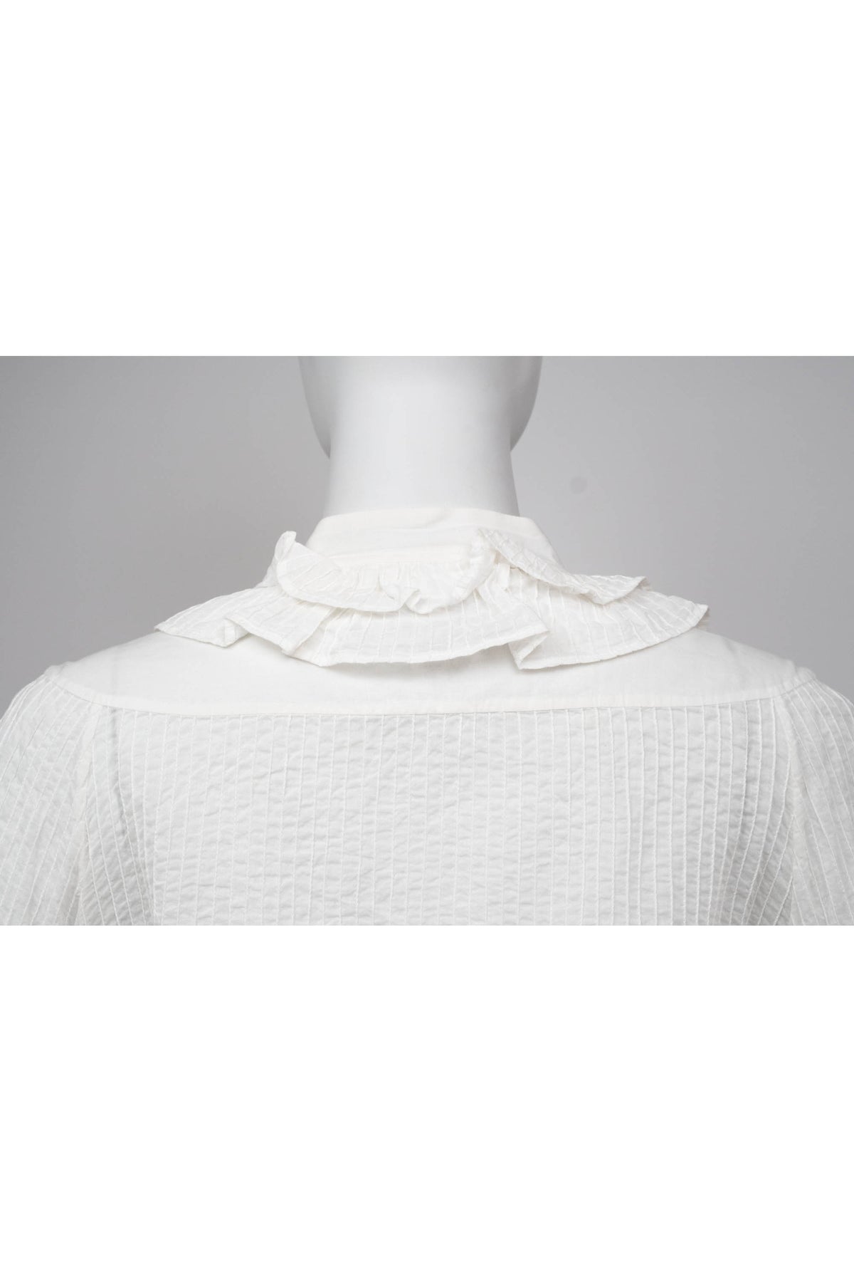 Chloe White Pin Tucked Cotton Poets Blouse Size 10