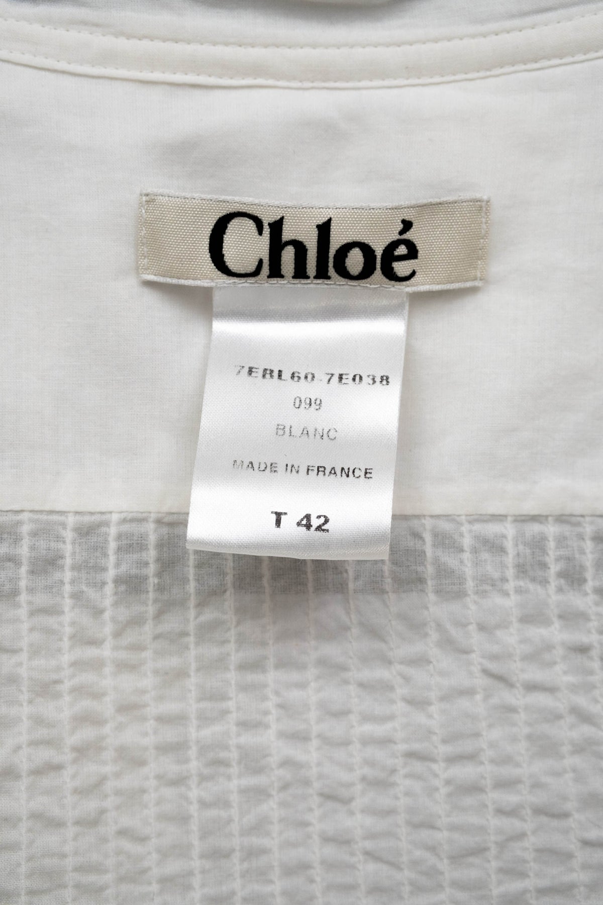 Chloe White Pin Tucked Cotton Poets Blouse Size 10