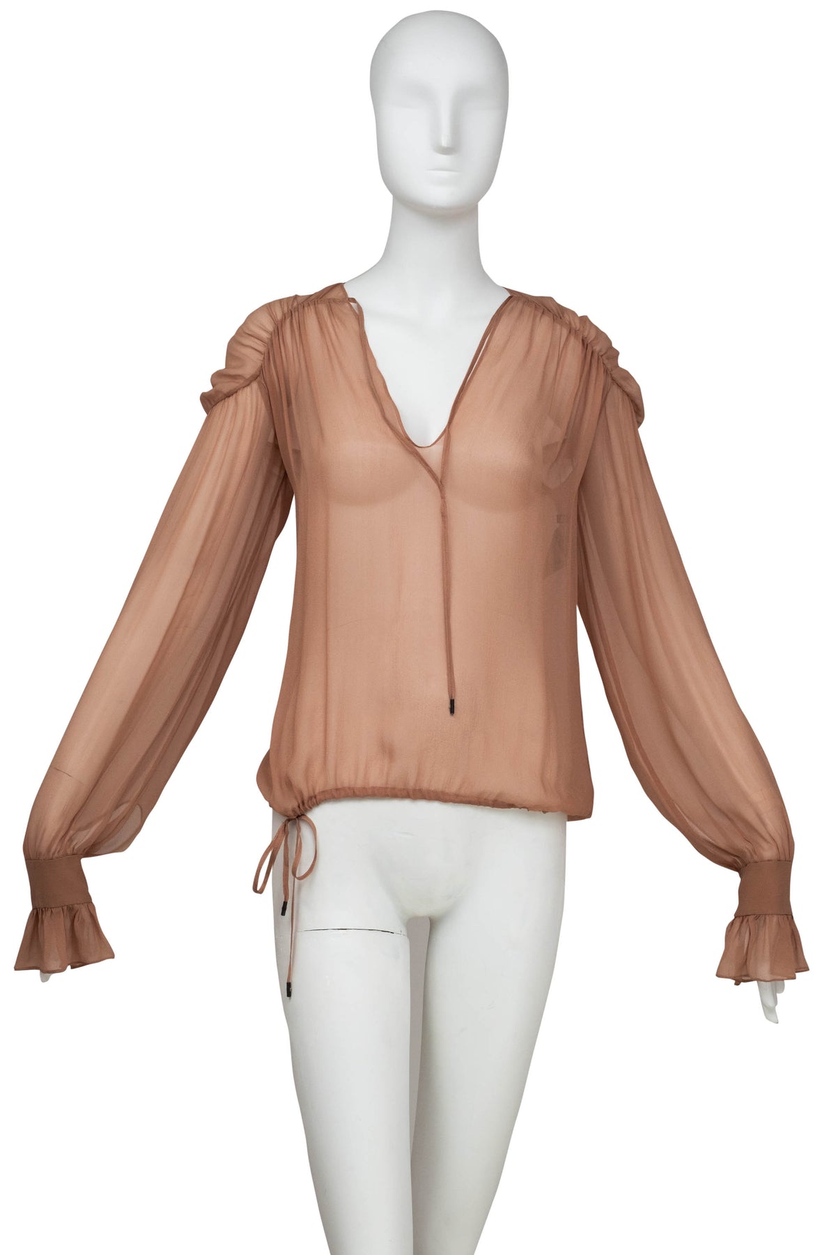 Tom Ford Dusty Pink Blouse Long Sleeve Size Small NWT