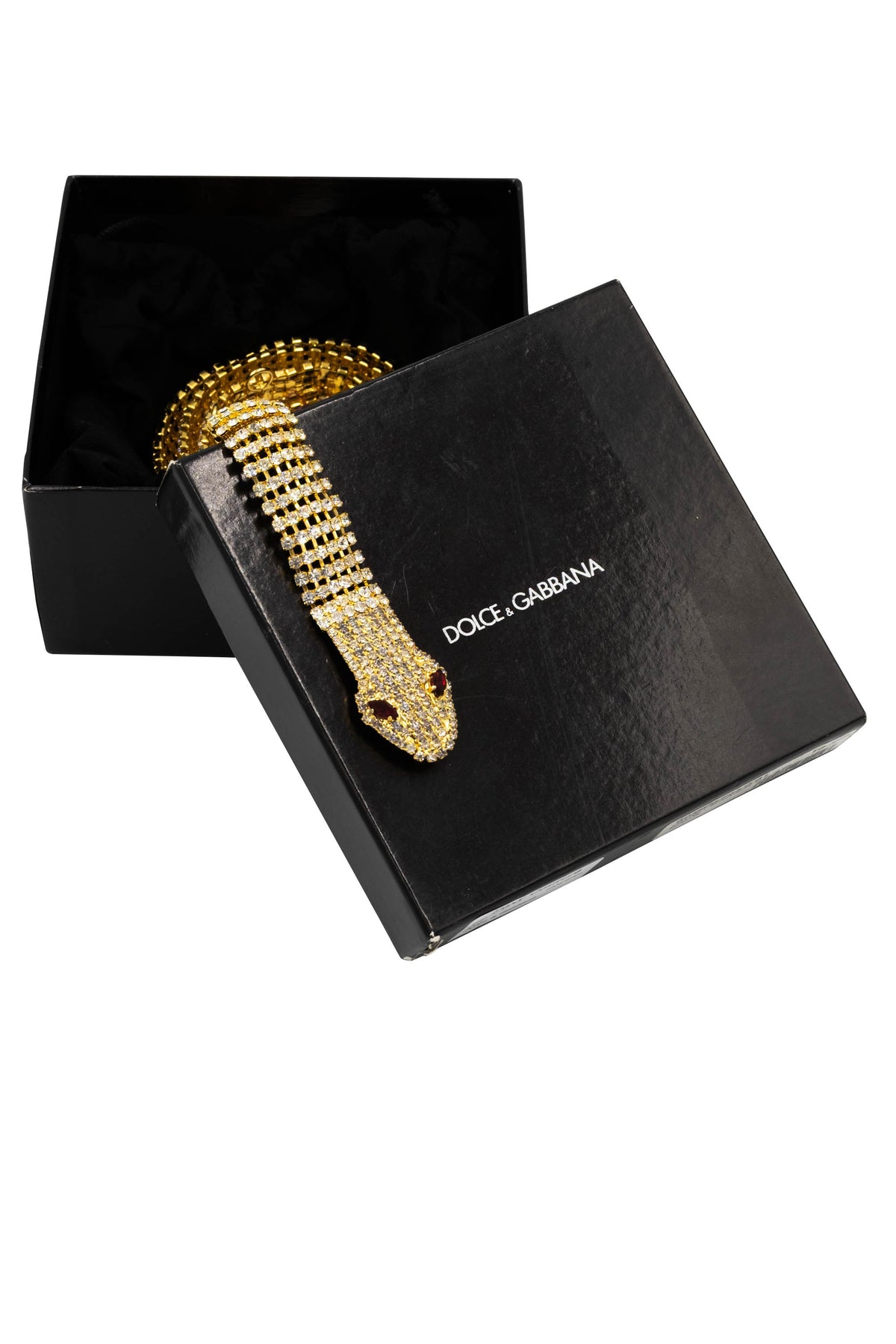 Dolce & Gabbana Large Gold Snake Crystal Belt