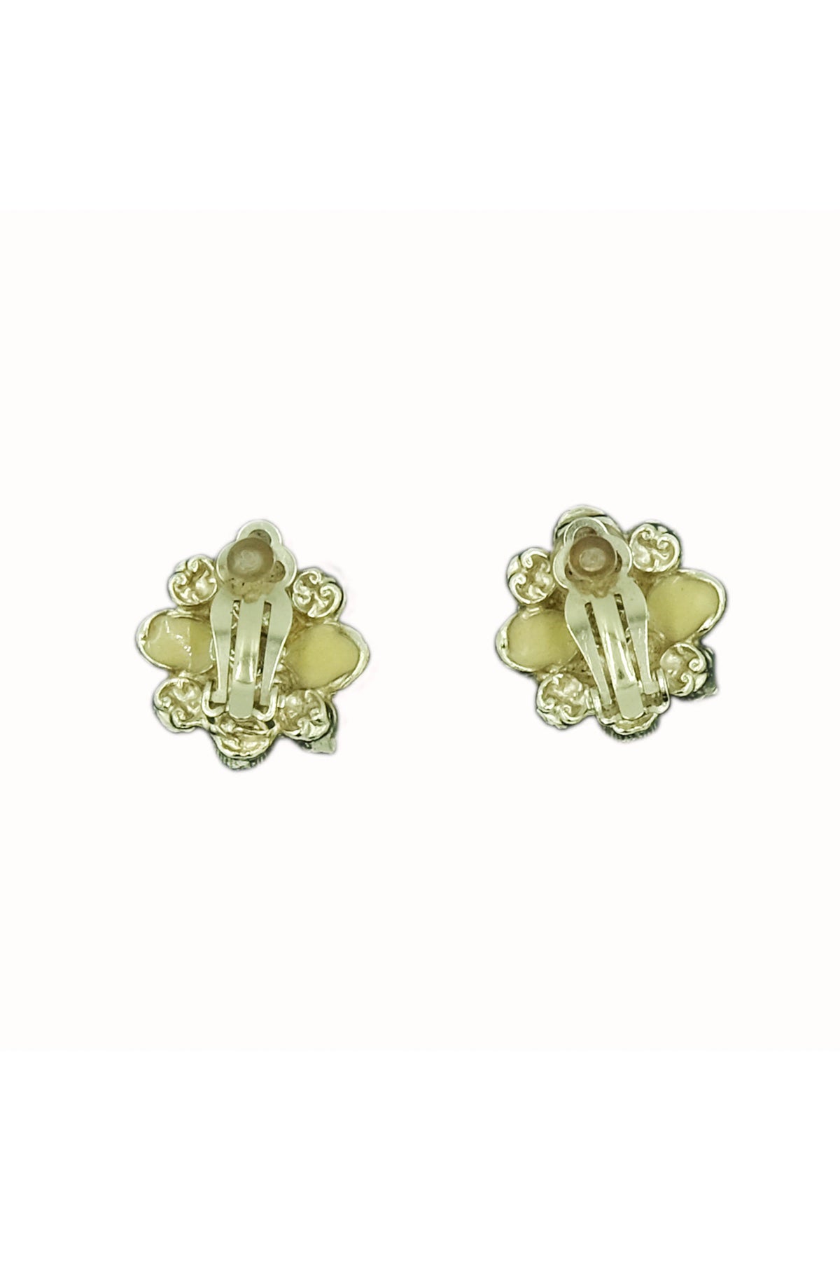 Chanel Pink and Yellow Byzantine Clip Earrings 2013A
