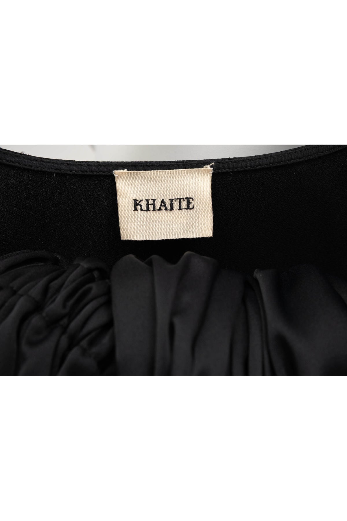 Khaite Black Tiered Sleeve Peasant Blouse Shirt Size M