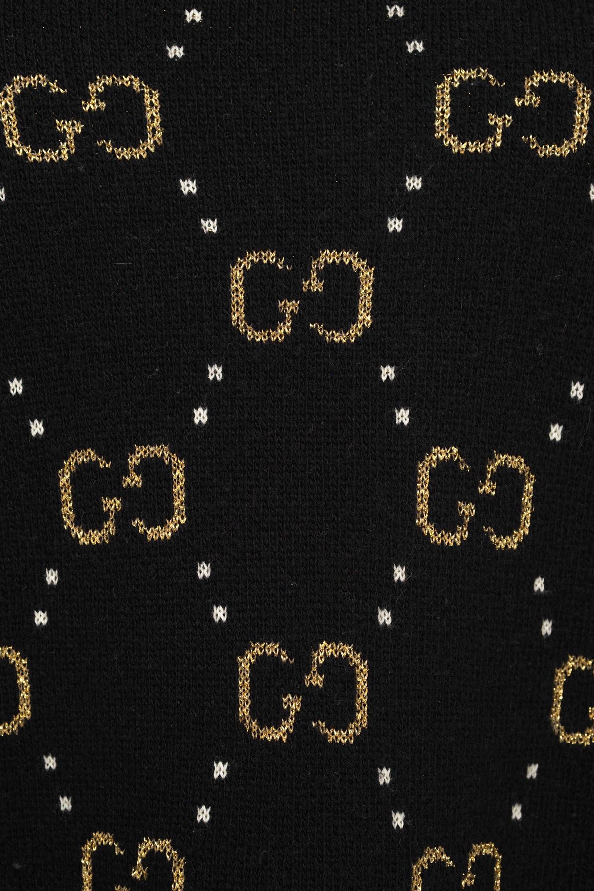 Gucci Black and Gold GG Monogram Wool Cardigan Silk Lining Sweater Size S