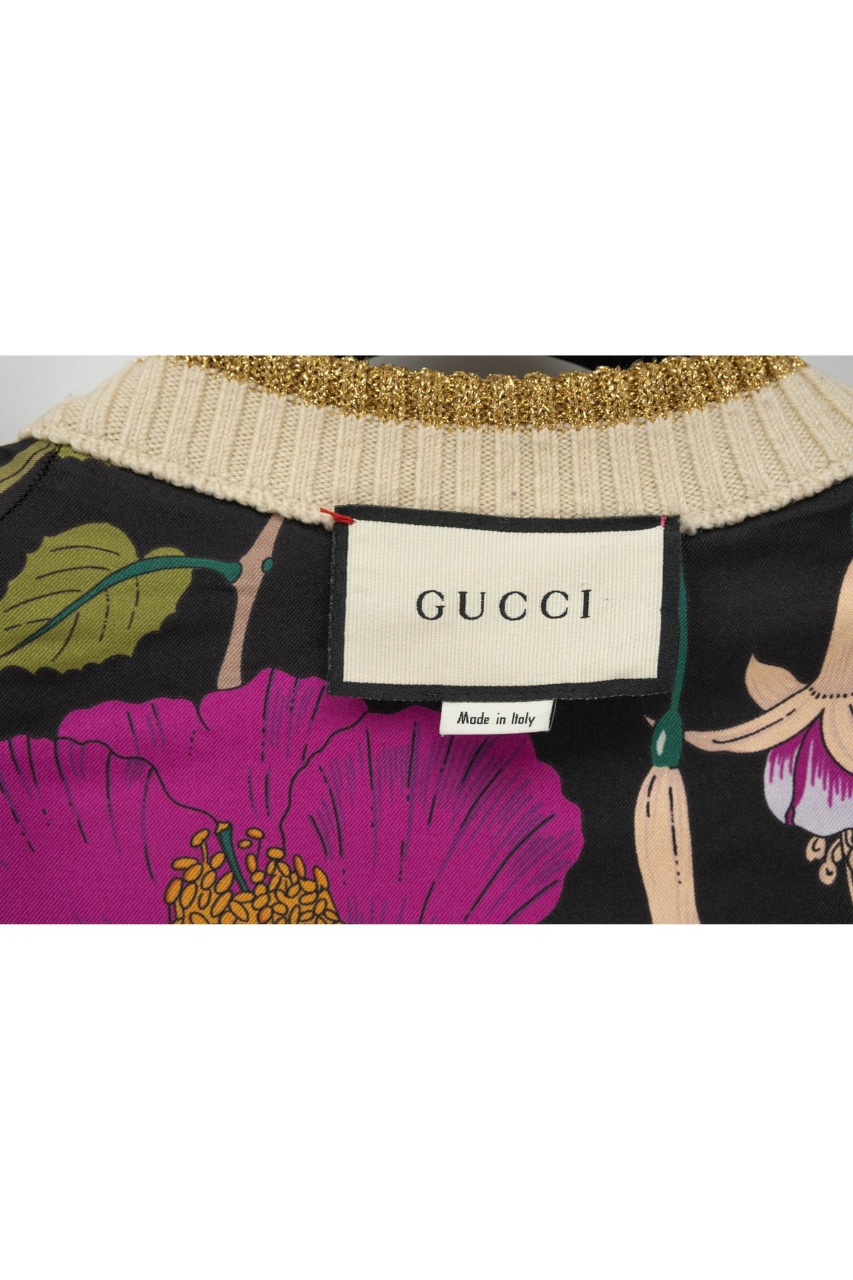 Gucci Black and Gold GG Monogram Wool Cardigan Silk Lining Sweater Size S