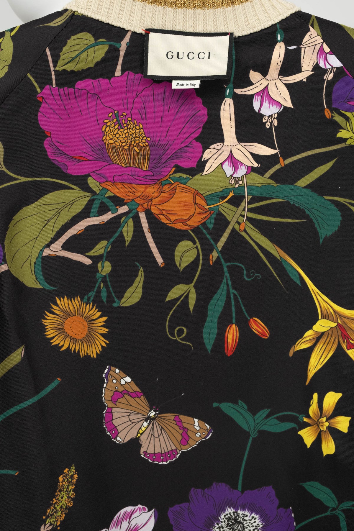 Gucci Black and Gold GG Monogram Wool Cardigan Silk Lining Sweater Size S