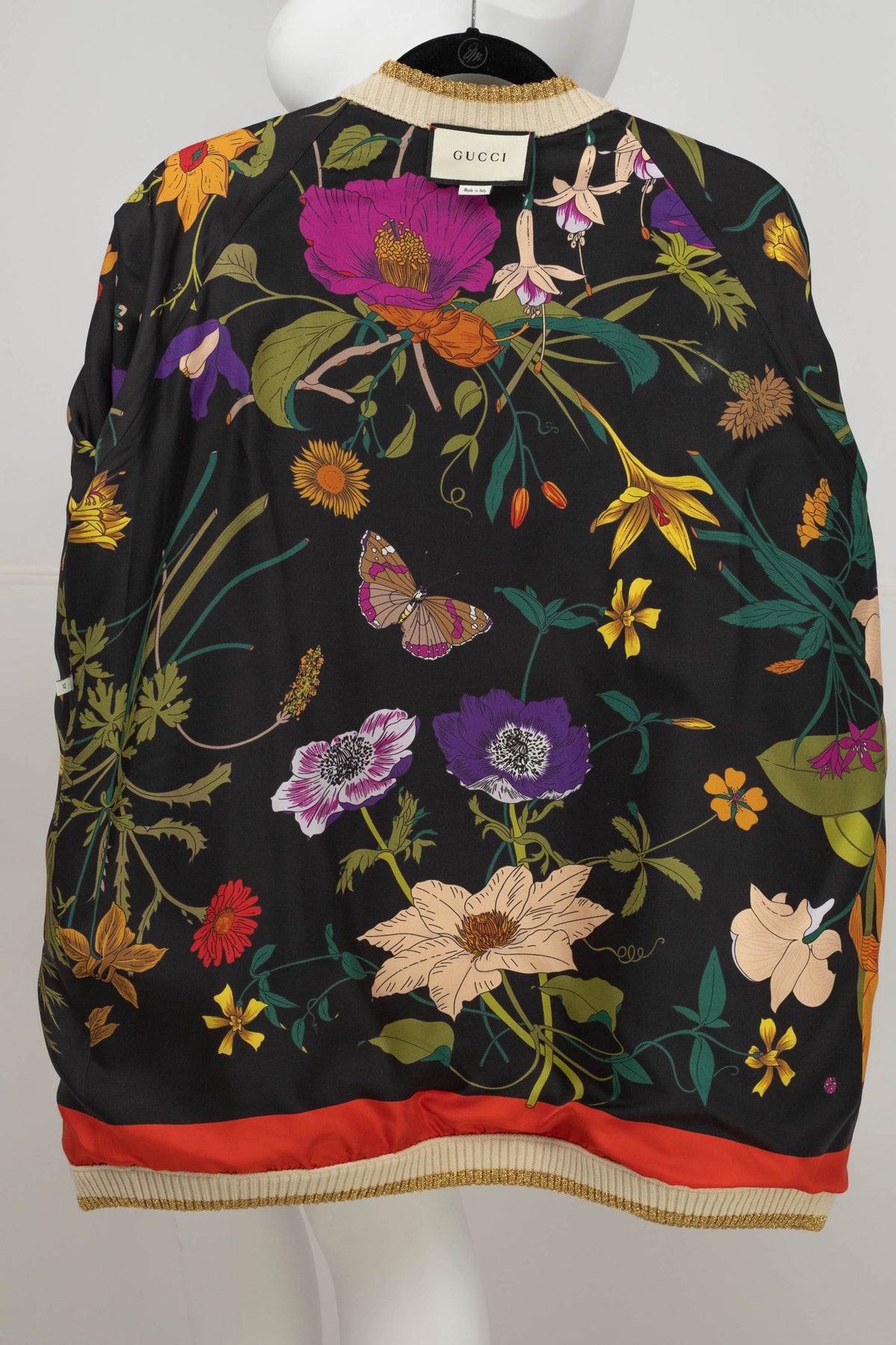 Gucci Black and Gold GG Monogram Wool Cardigan Silk Lining Sweater Size S