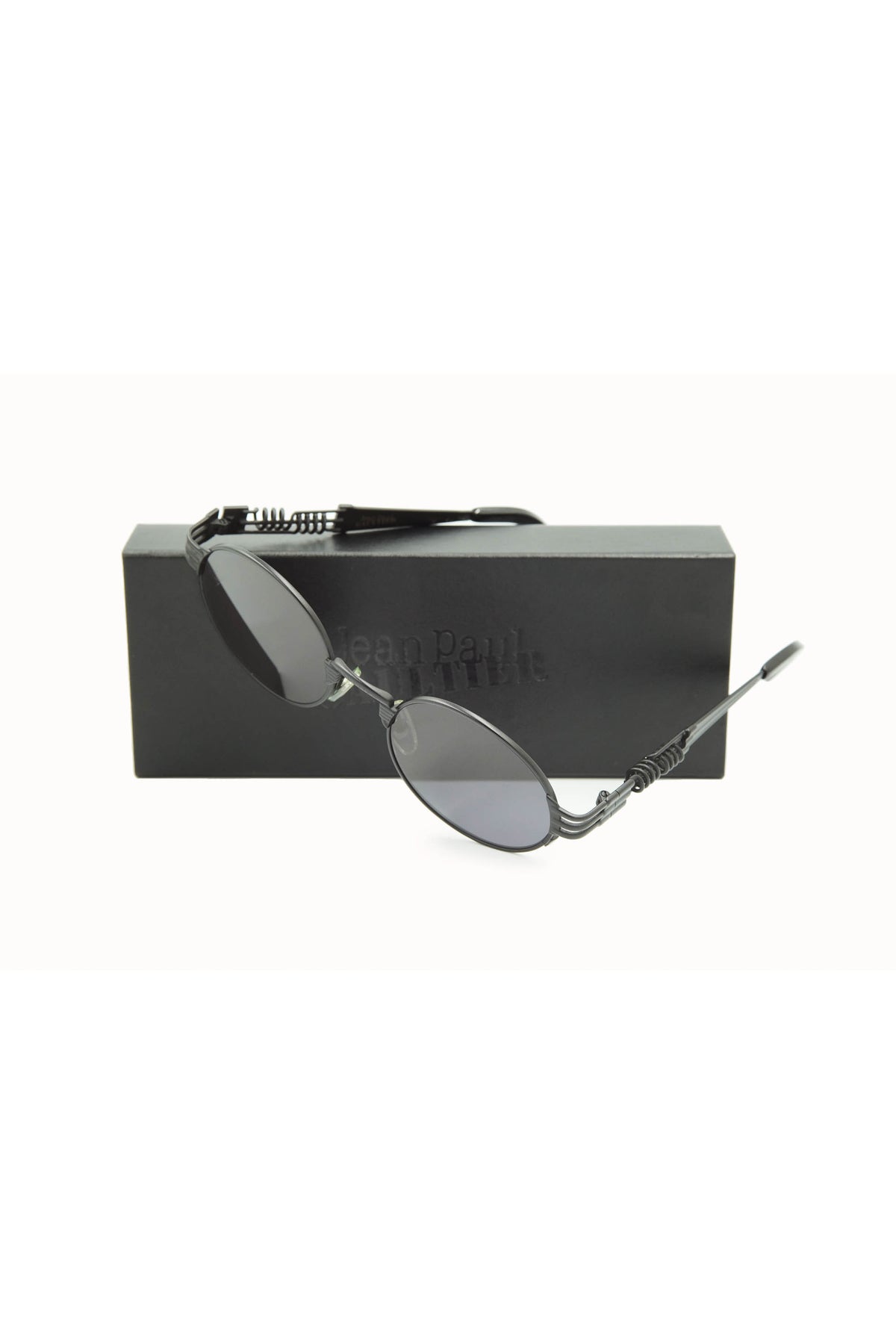 Jean Paul Gaultier Black Oval Spring Arm Oval Sunglasses