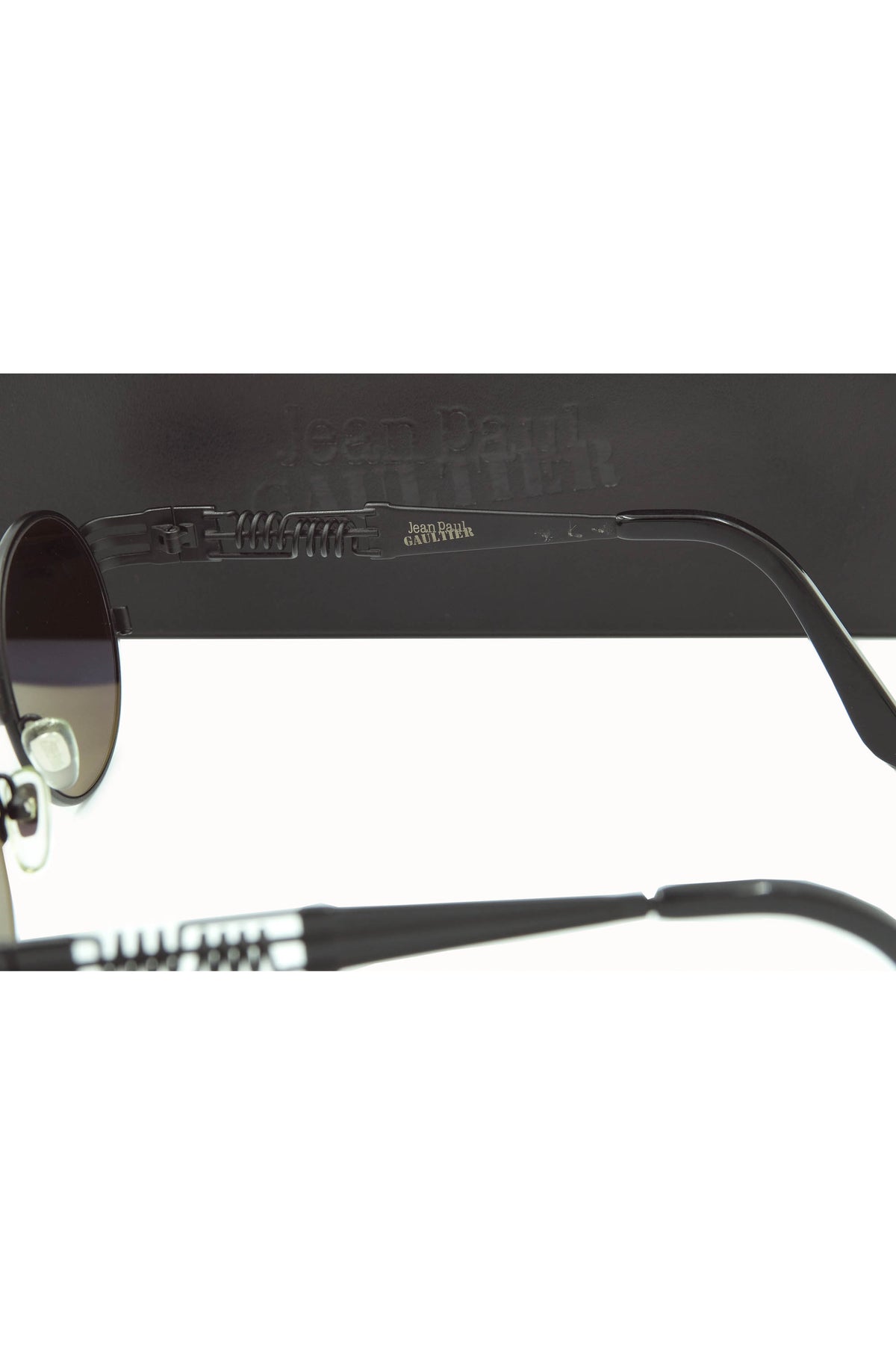 Jean Paul Gaultier Black Oval Spring Arm Oval Sunglasses