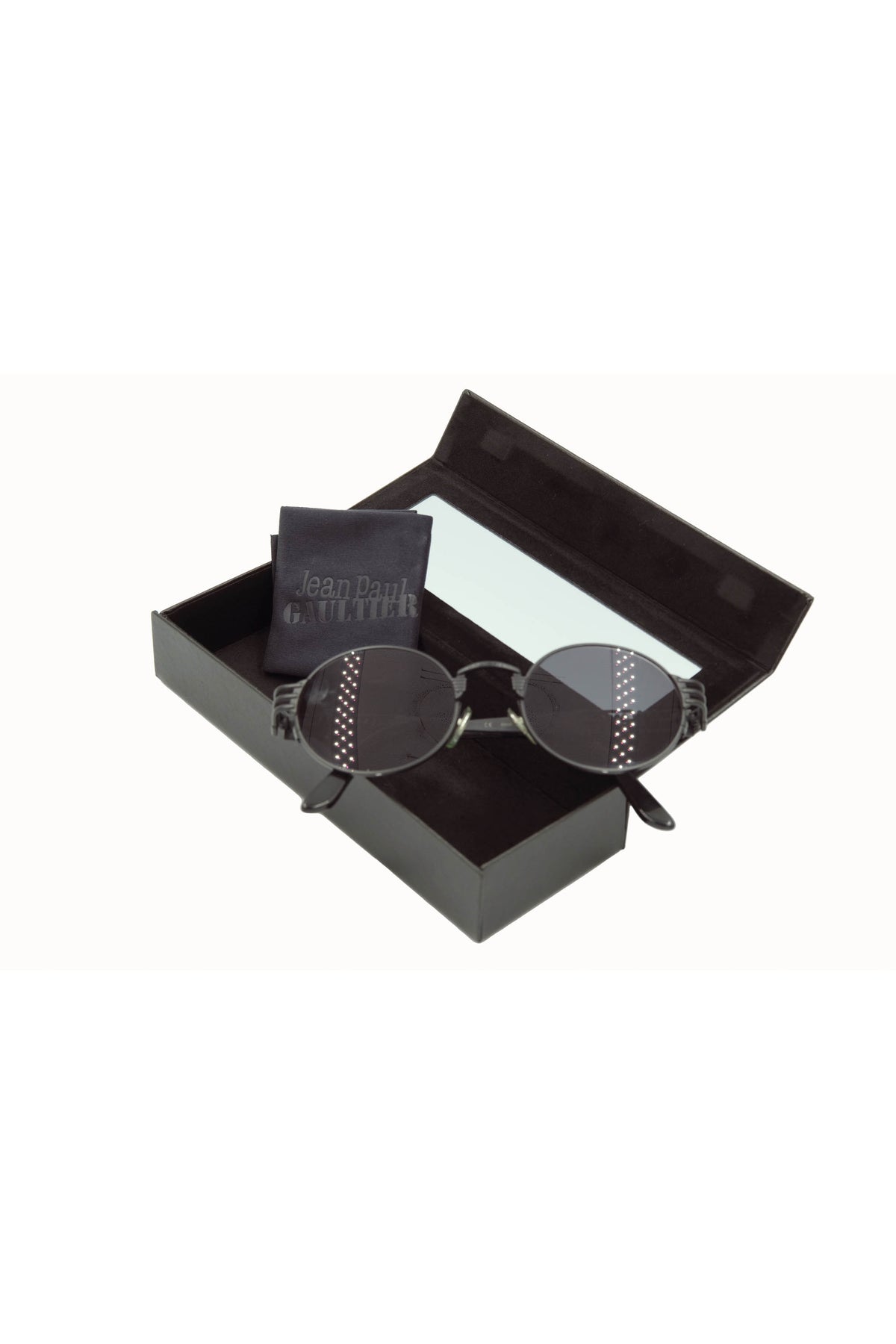 Jean Paul Gaultier Black Oval Spring Arm Oval Sunglasses
