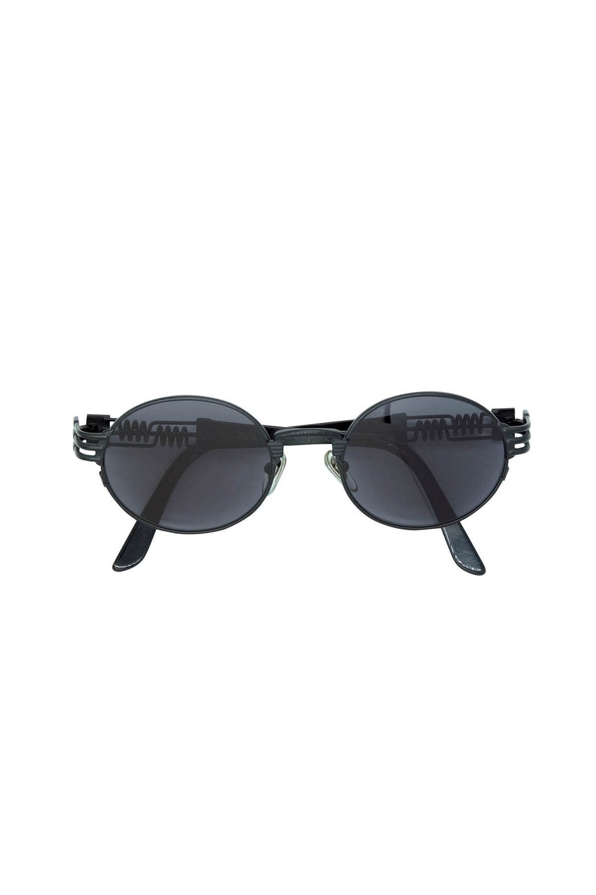 Jean Paul Gaultier Black Oval Spring Arm Oval Sunglasses