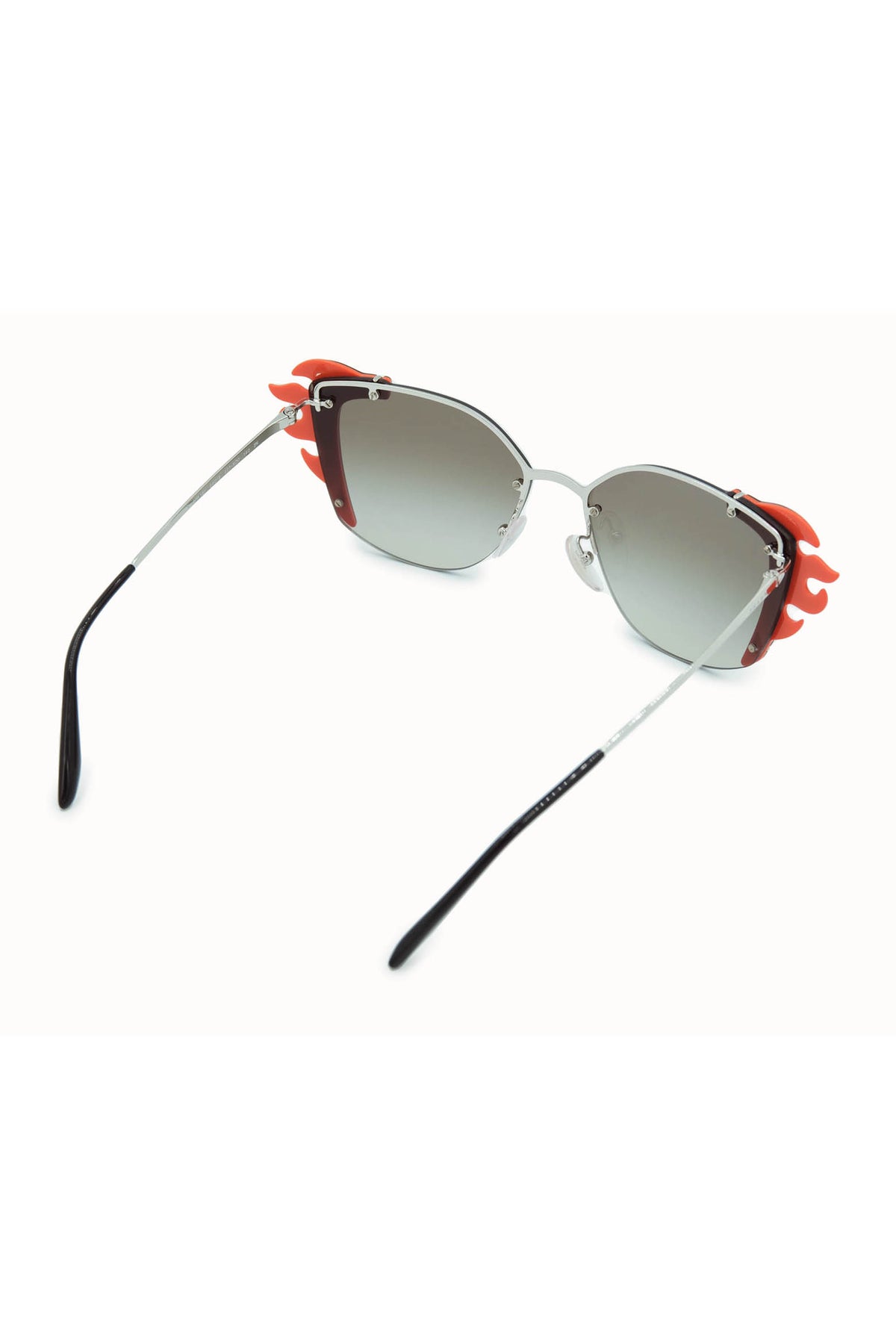Prada Gray and Red Flame Hot Rod Sunglasses