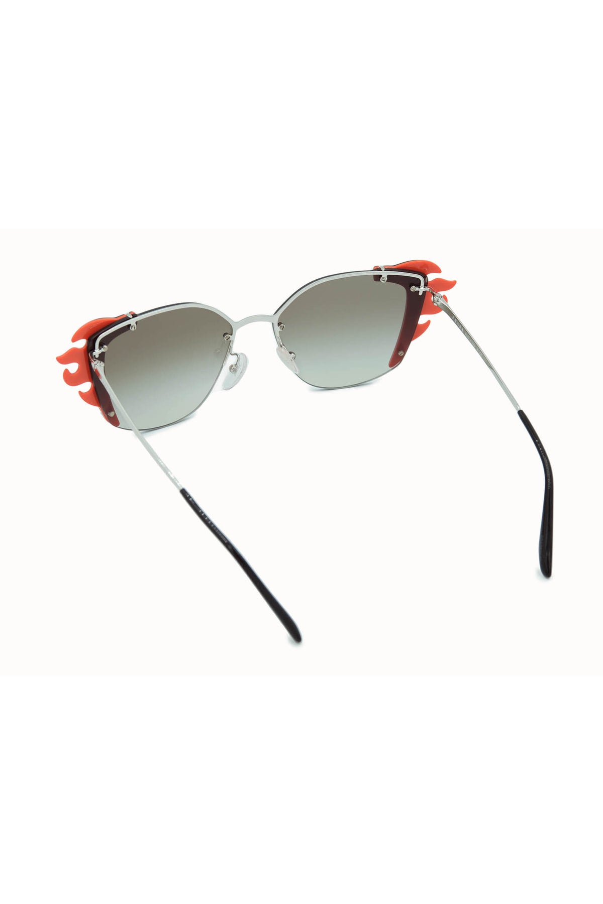 Prada Gray and Red Flame Hot Rod Sunglasses