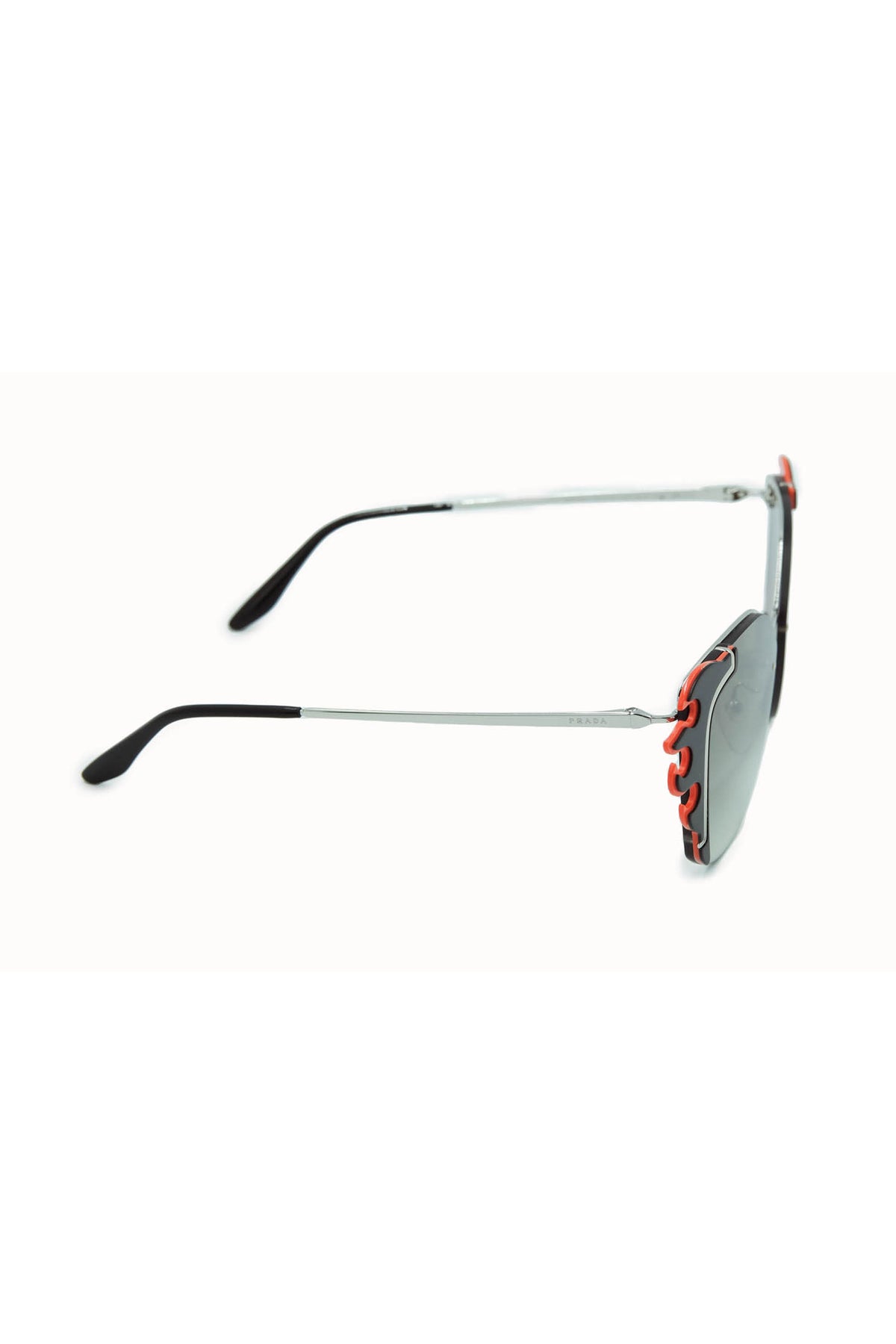 Prada Gray and Red Flame Hot Rod Sunglasses
