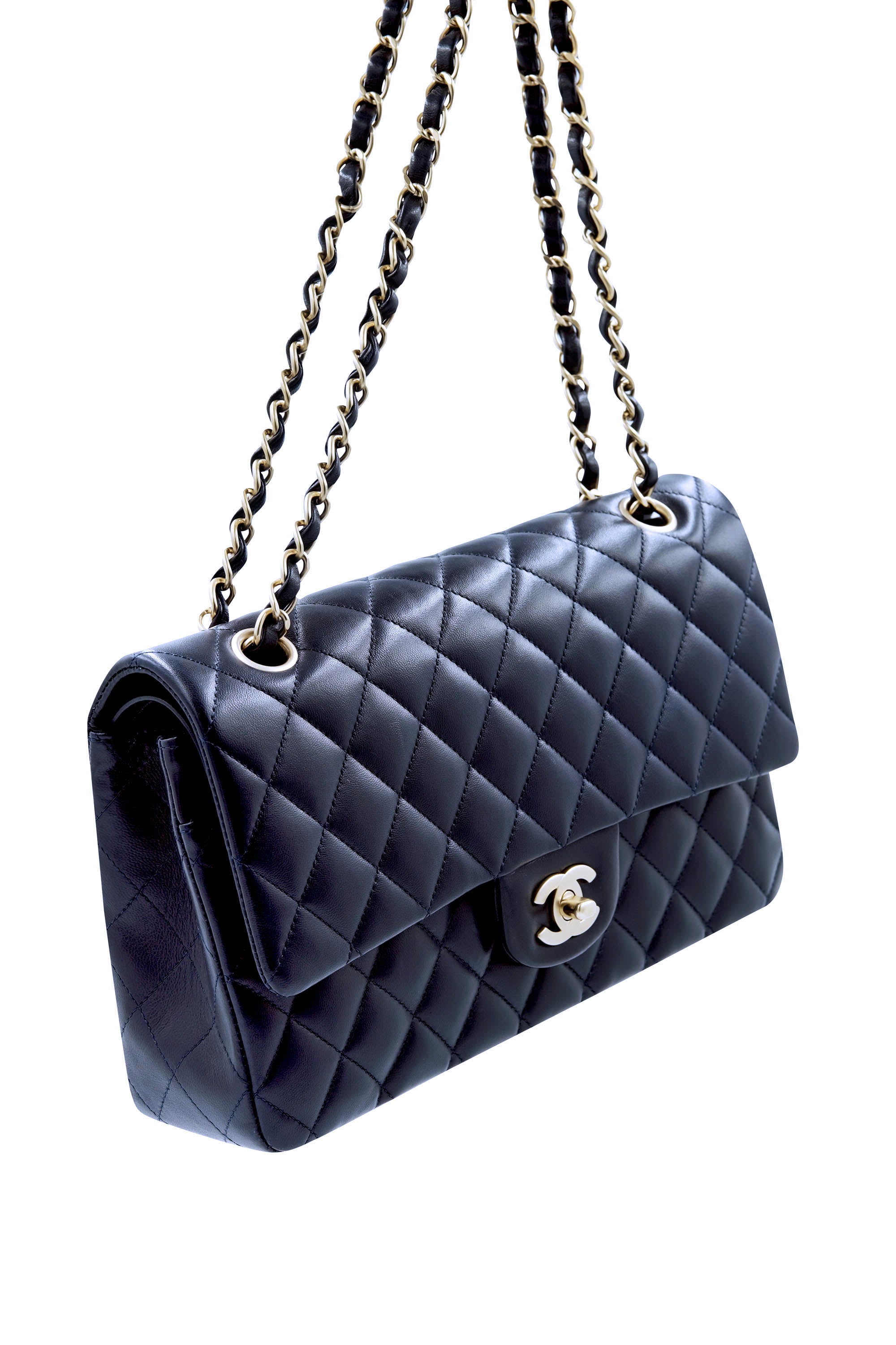 【ヴィンテージ】Rank:S☆Chanel Navy Medium 2Tone Flap バック B6523730-B7C2-4D01-ACC6-