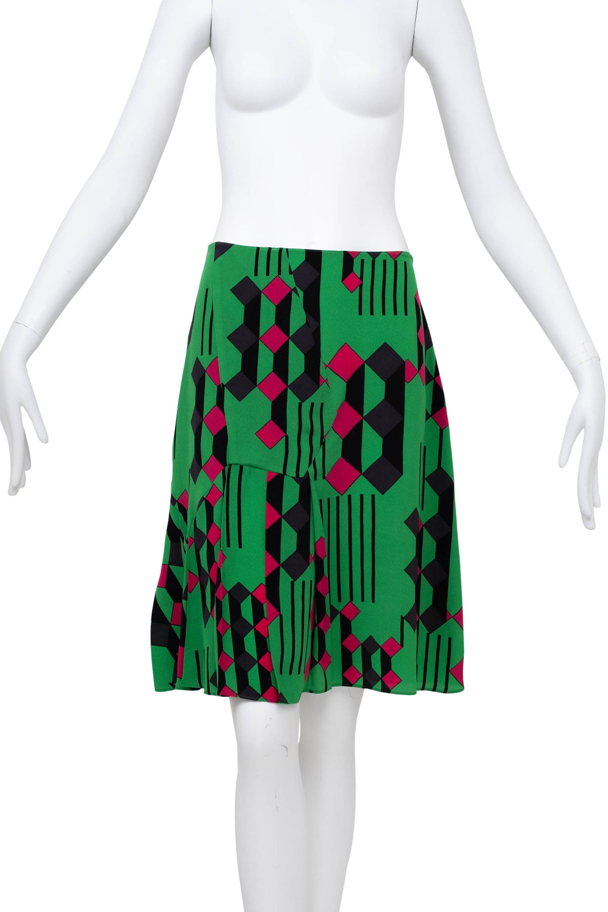 Marni Green and Black Deco Print Skirt Size 40