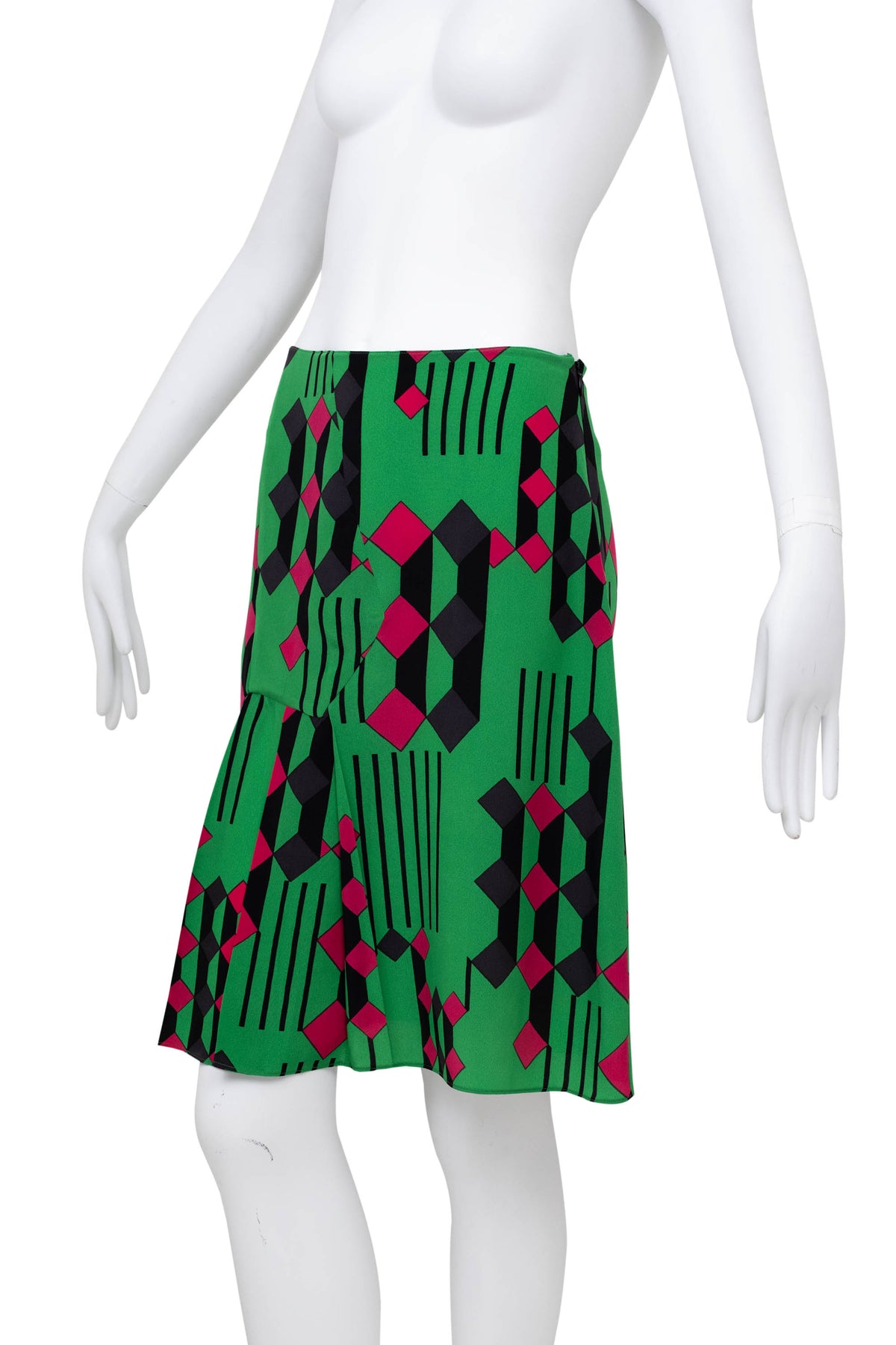 Marni Green and Black Deco Print Skirt Size 40