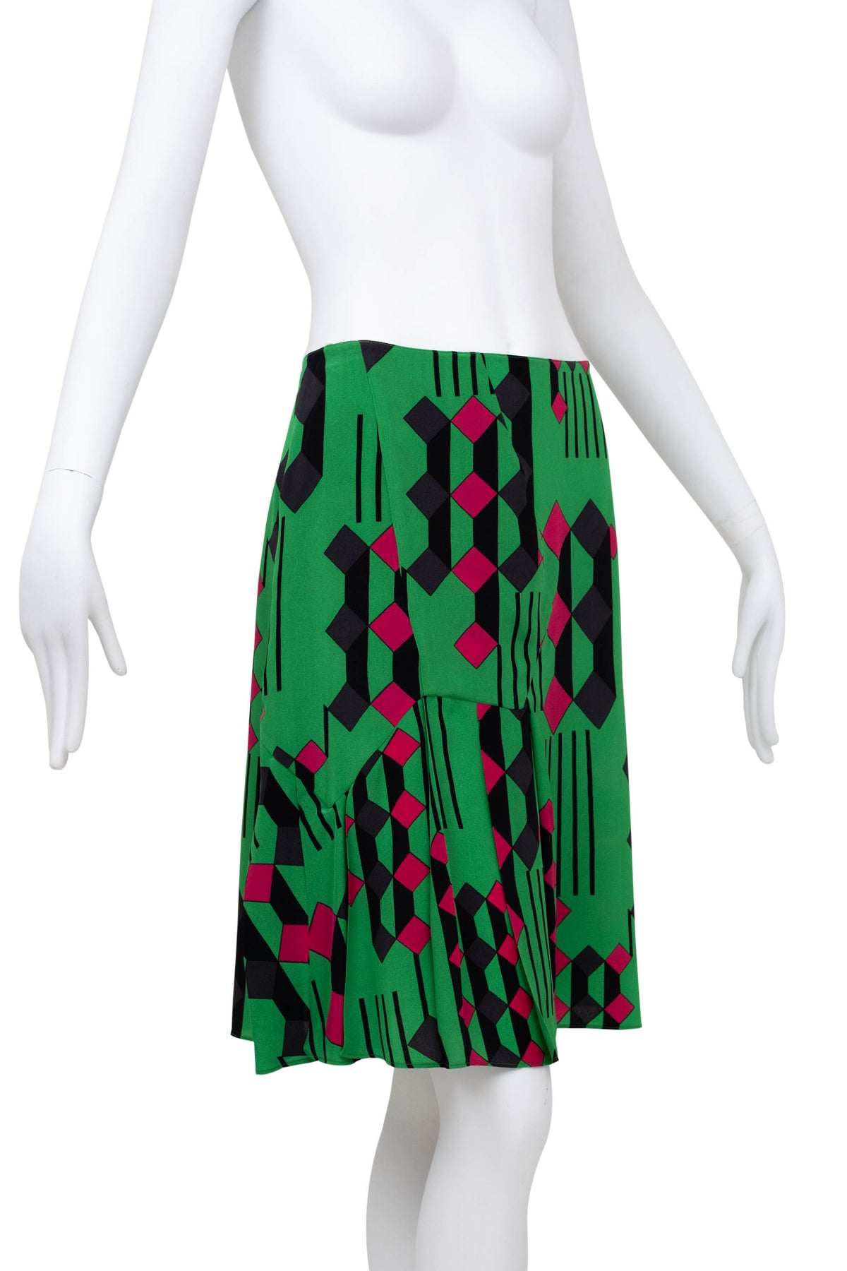 Marni Green and Black Deco Print Skirt Size 40