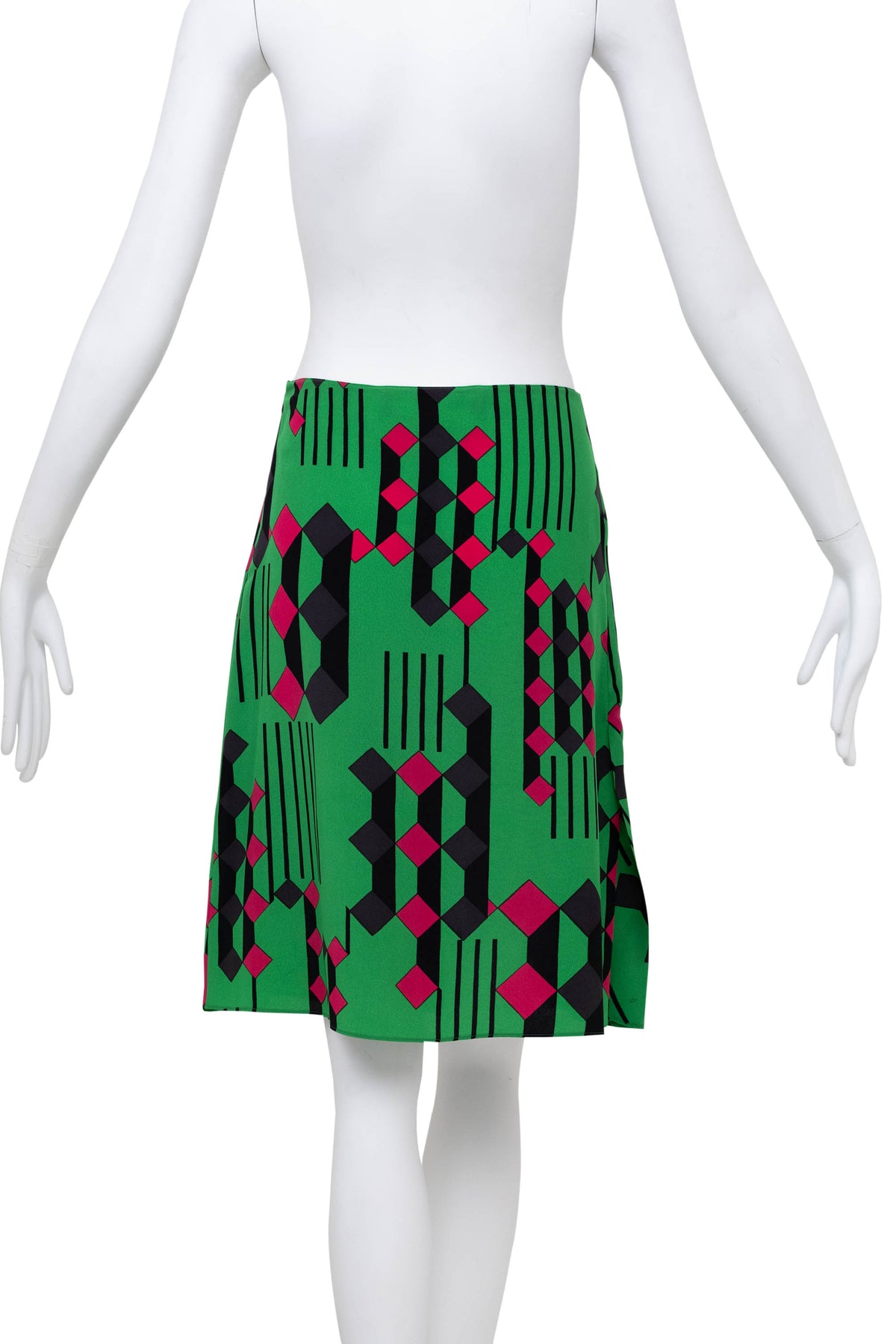 Marni Green and Black Deco Print Skirt Size 40