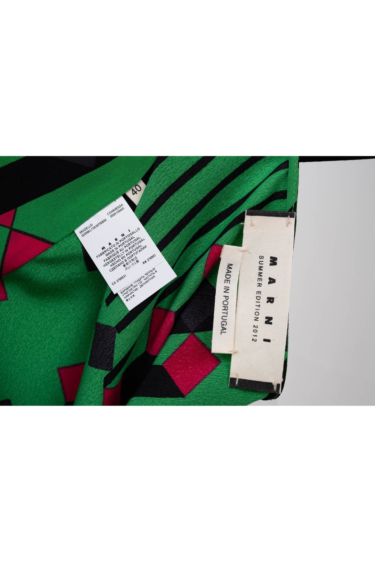Marni Green and Black Deco Print Skirt Size 40