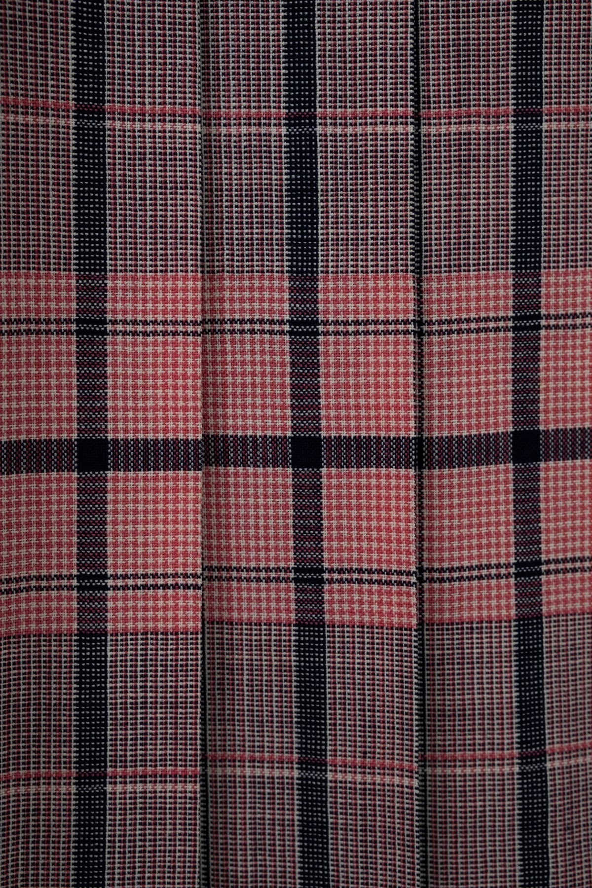 Celine Pink and Black Plaid Triomphe Buckle Kilt Vintage 1980's