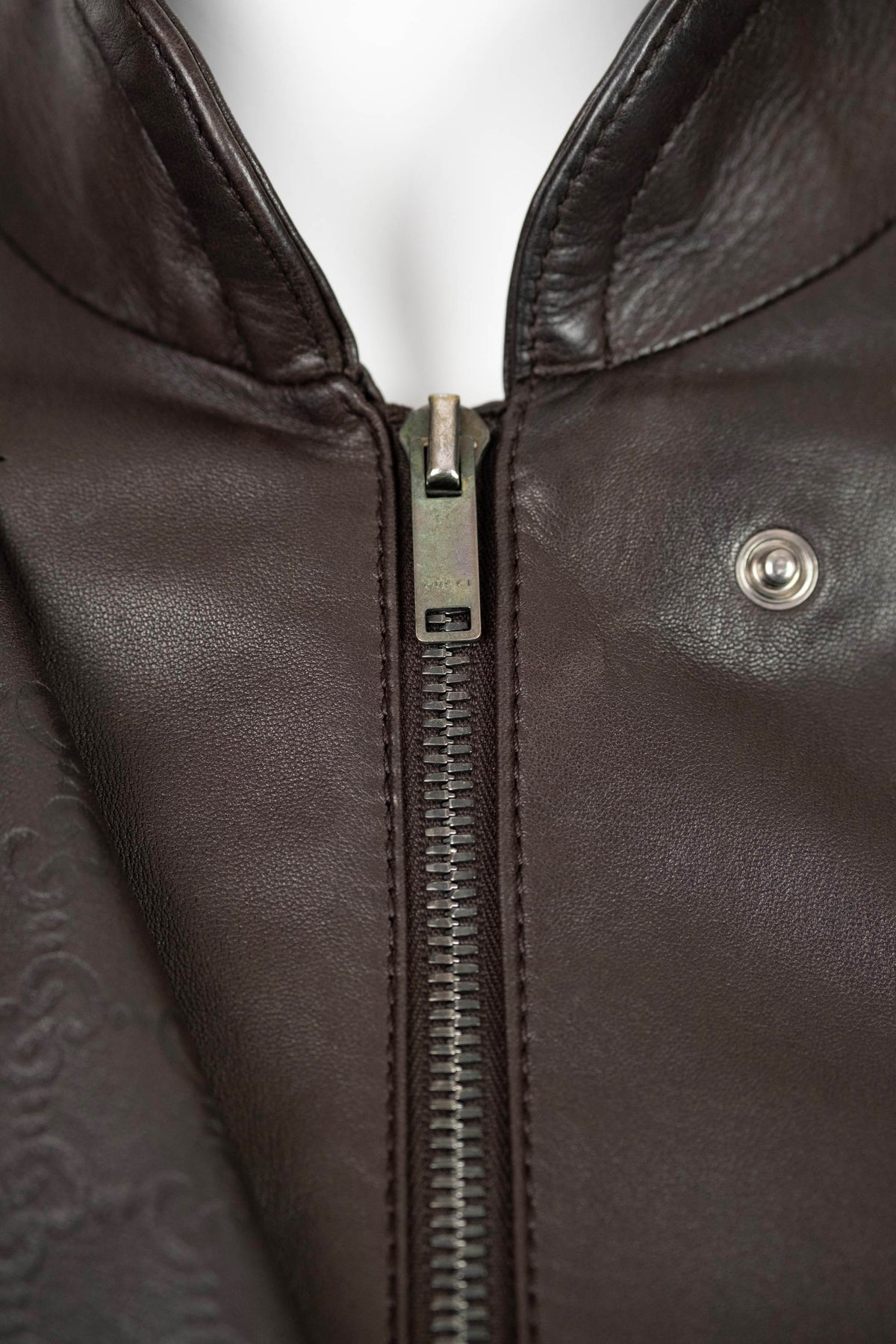 Gucci by Tom Ford Brown Leather Moto Jacket Size 40/4