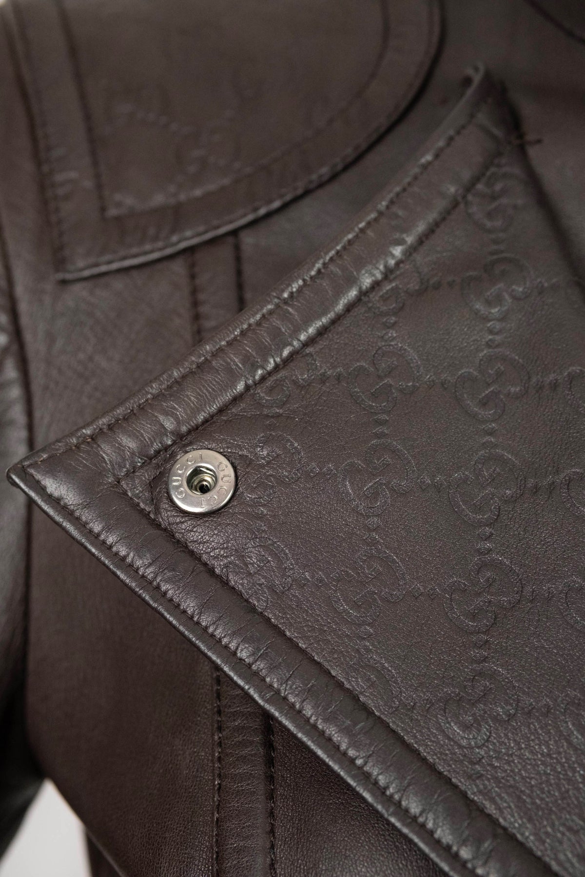 Gucci by Tom Ford Brown Leather Moto Jacket Size 40/4