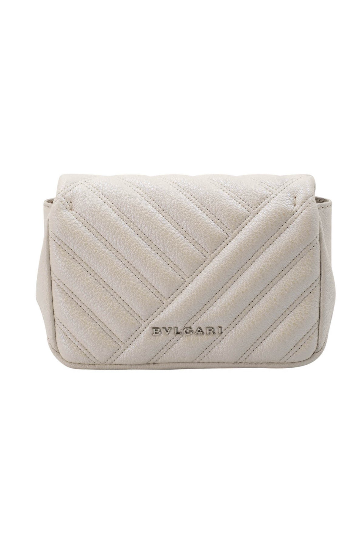 Bulgari White Serpenti Forever Matelasse Flap Purse Size Small