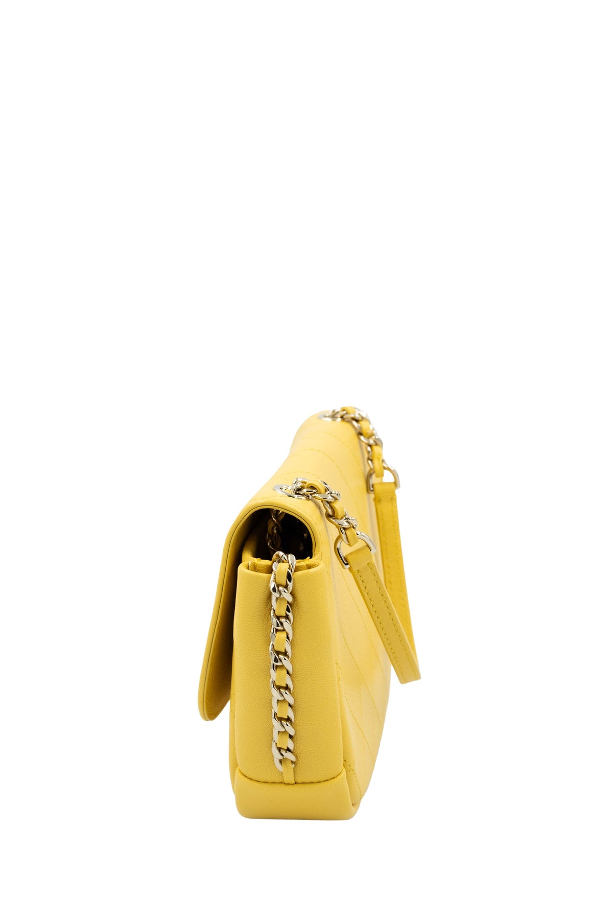 Chanel Margarine Yellow Quilted CC Saddle Casual Crossbody Purse 2019 Size Small